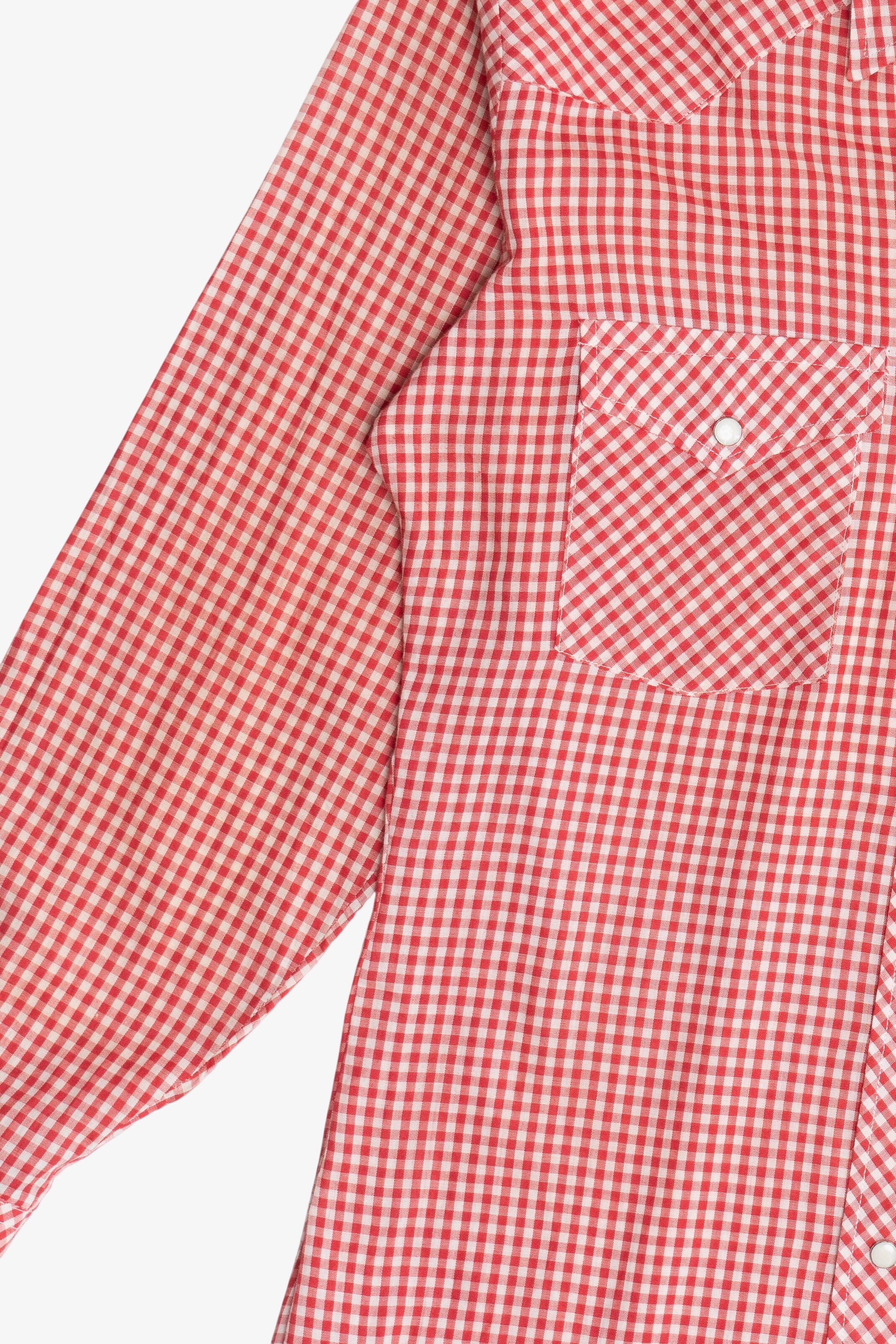 Vintage Wrangler Gingham Western Pearl Snap Button Up Shirt (1980s)