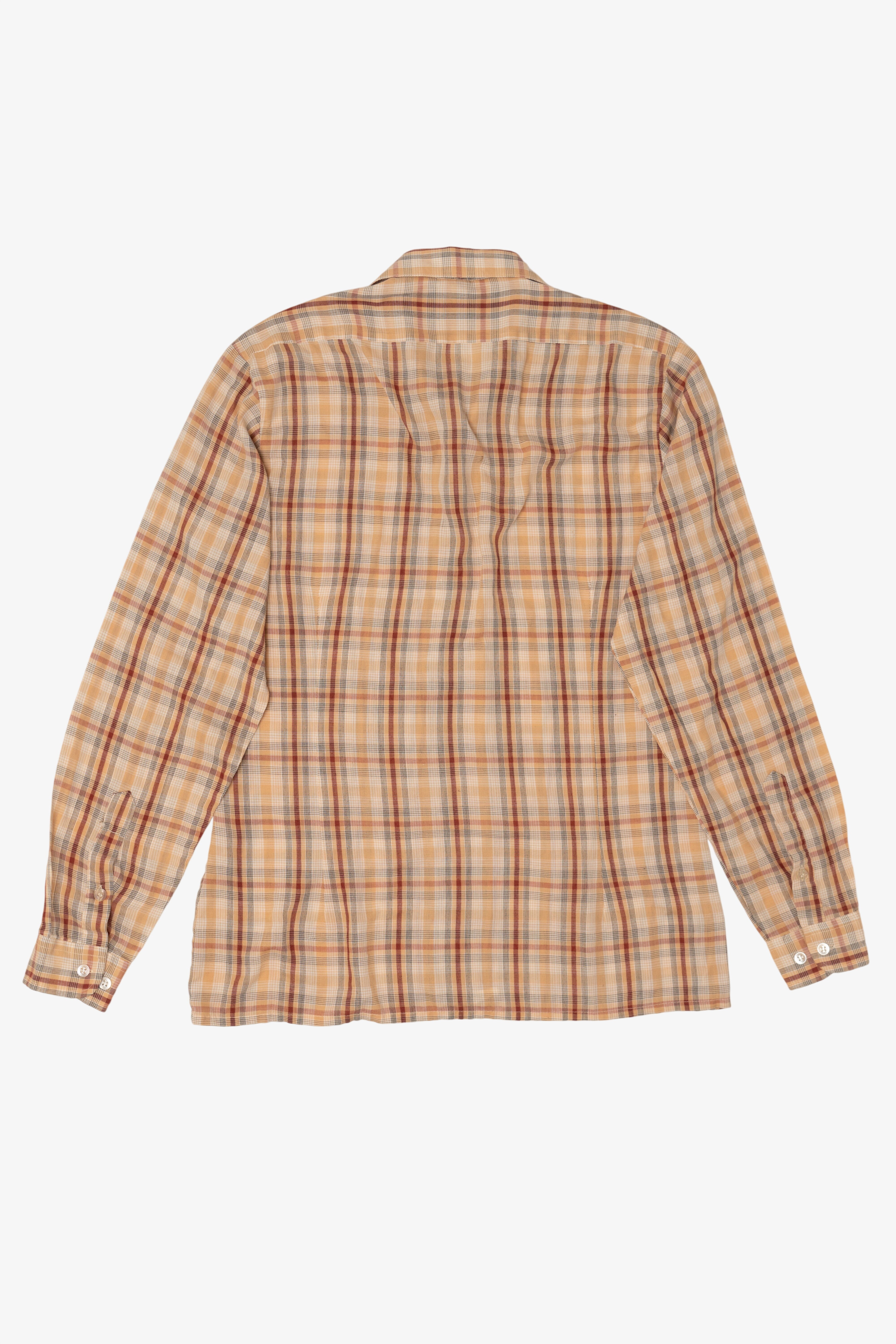 Vintage Beige Plaid di Moreno Button Up Shirt (1970s)
