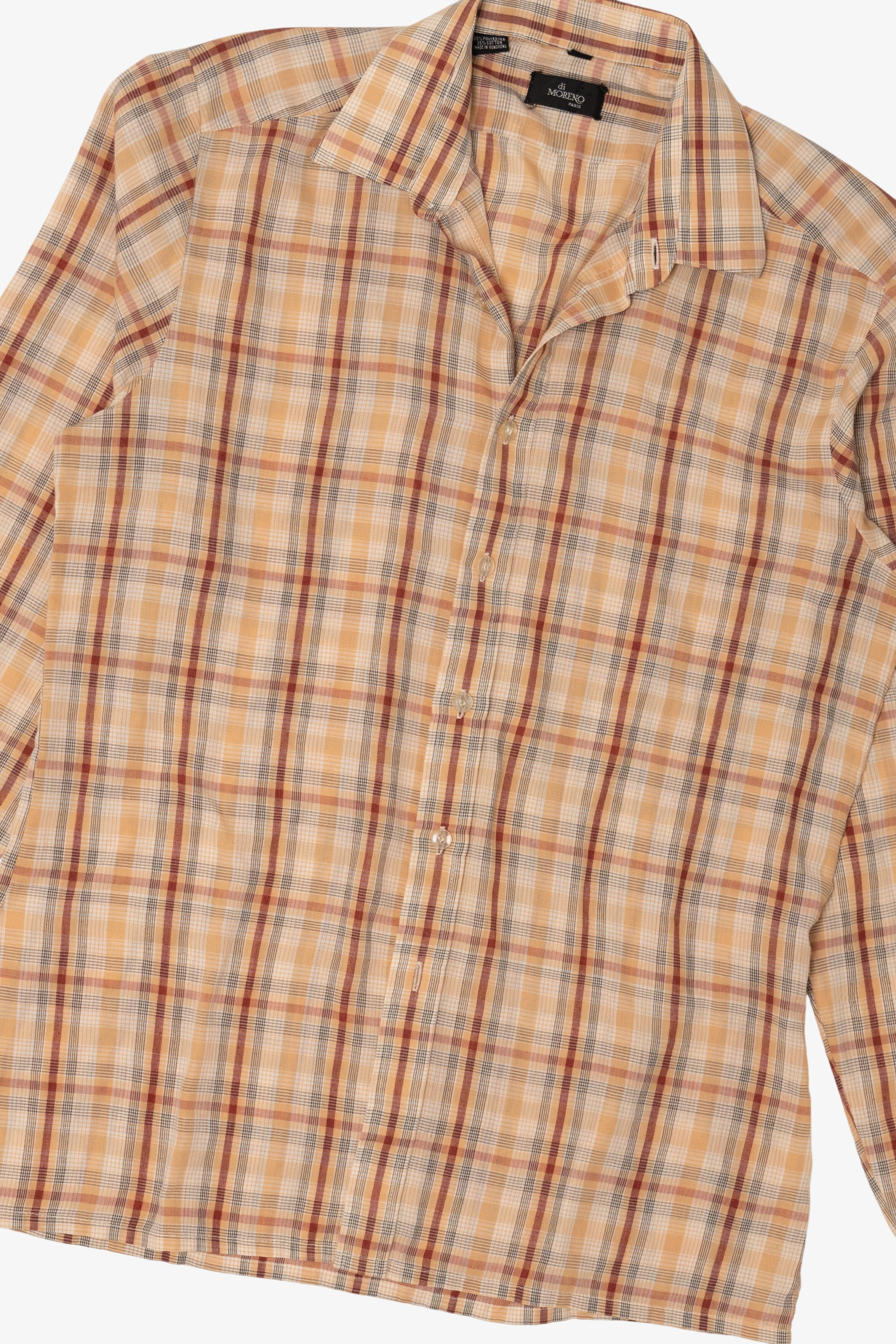 Vintage Beige Plaid di Moreno Button Up Shirt (1970s)