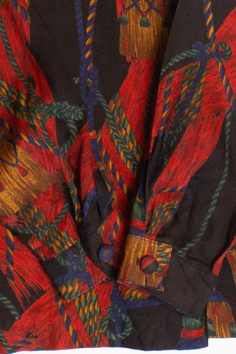 Vintage Tassels Asymmetrical Button Up Shirt (1980s)