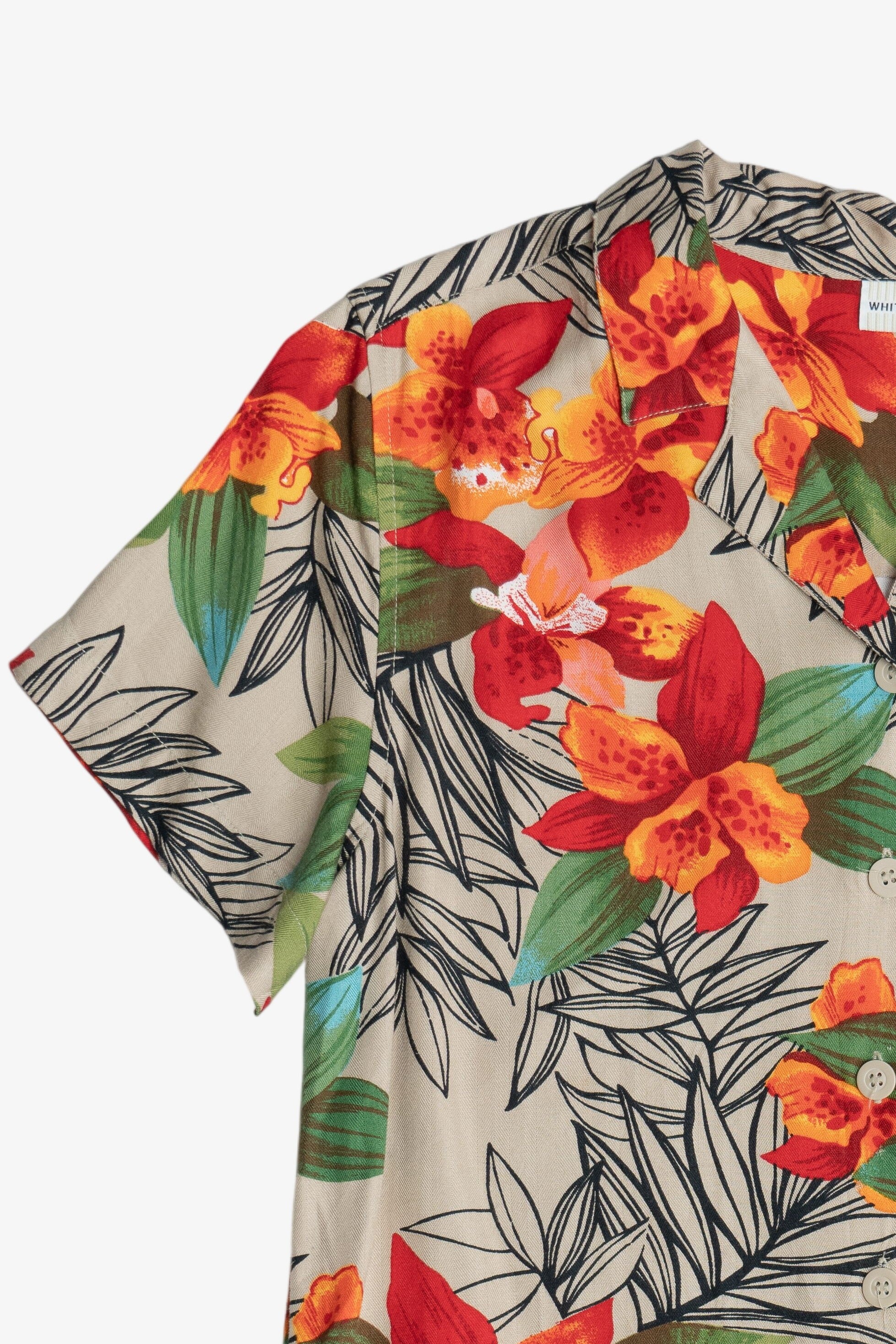 Vintage White Stag Hibiscus Hawaiian Button Up (1990s)