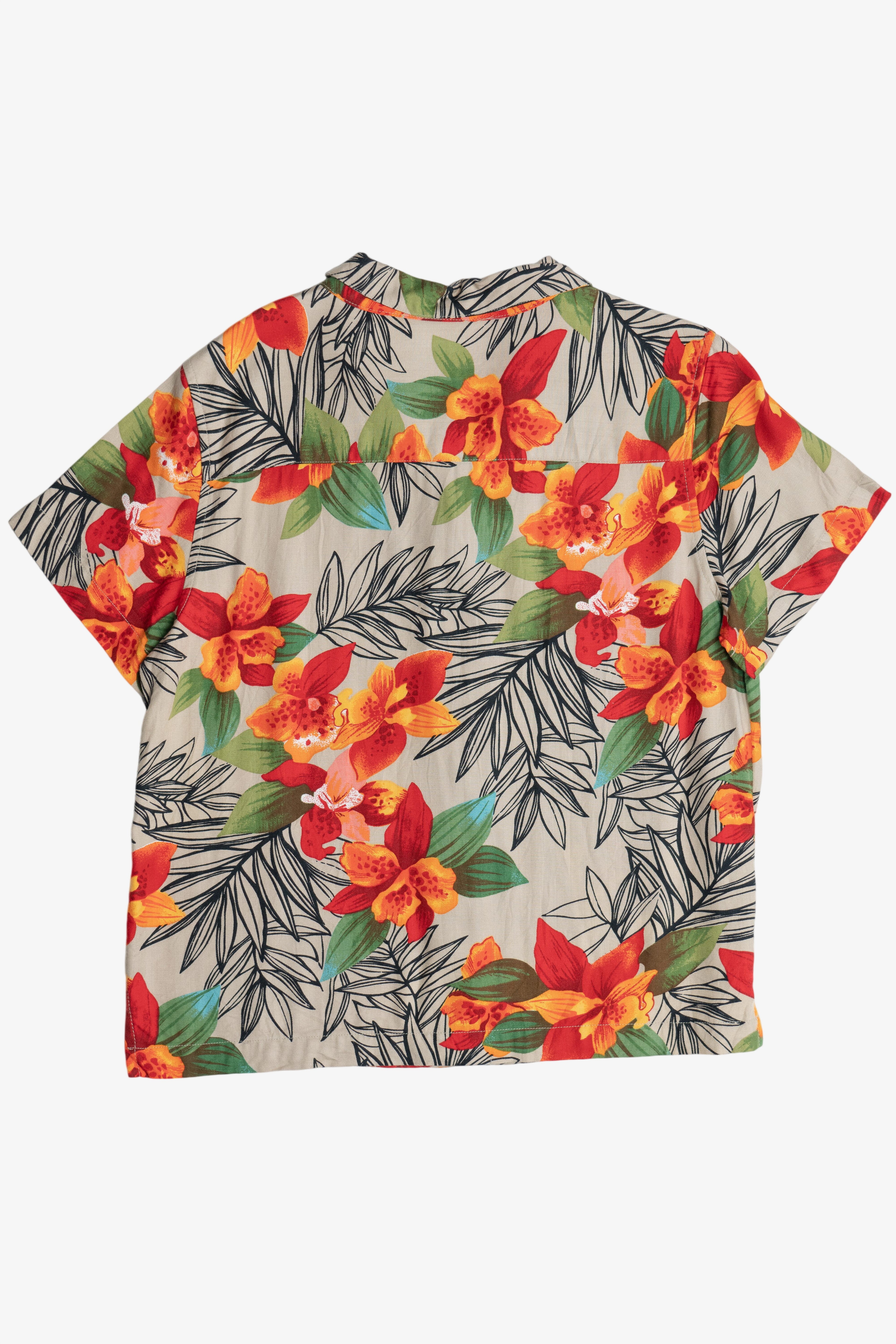 Vintage White Stag Hibiscus Hawaiian Button Up (1990s)