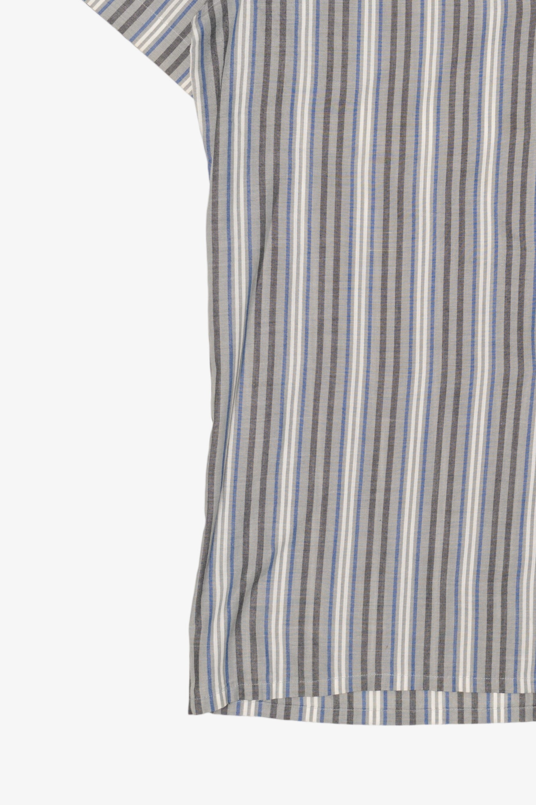 Vintage Light Gray Striped Sahara Club Button Up Shirt (1980s)
