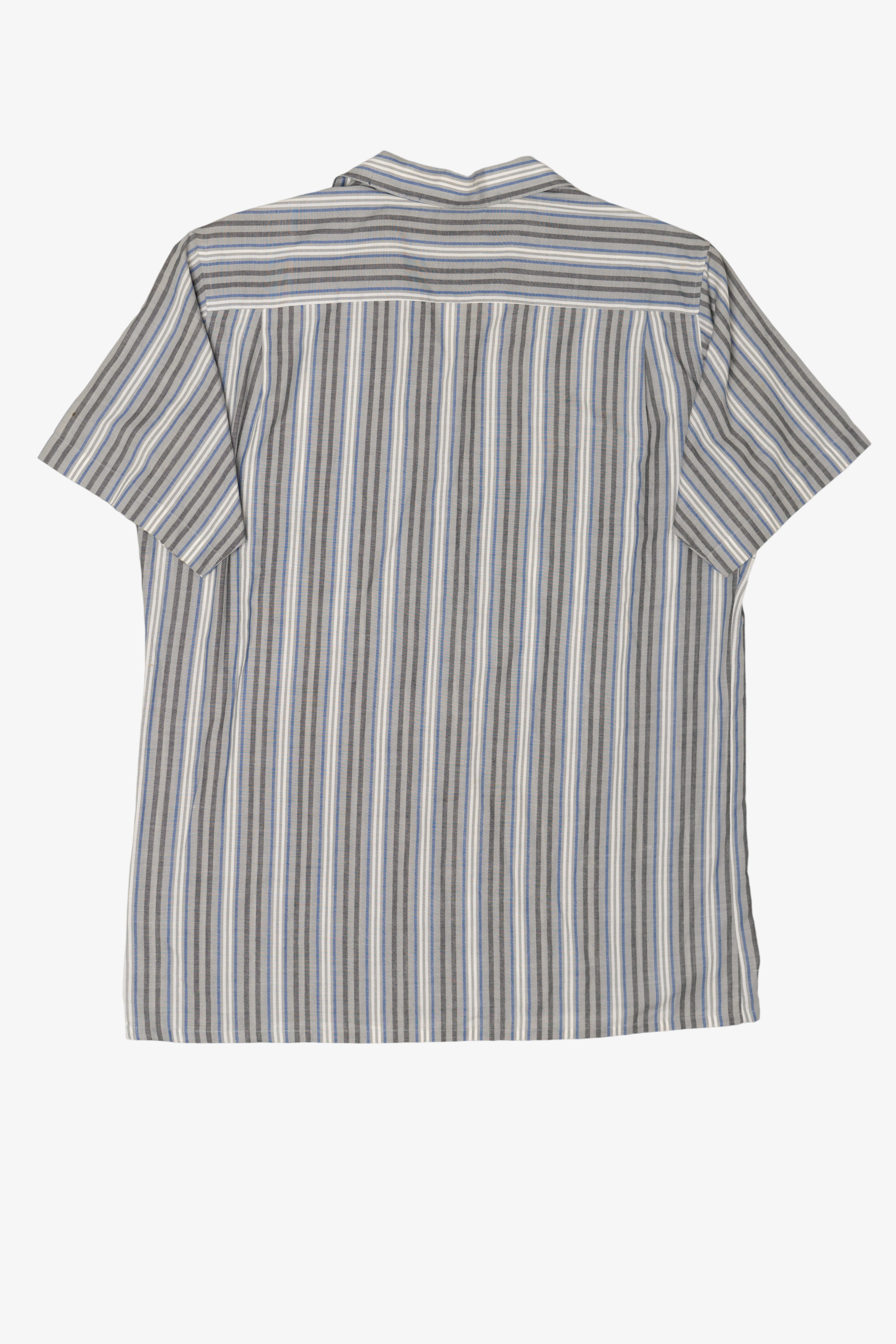Vintage Light Gray Striped Sahara Club Button Up Shirt (1980s)