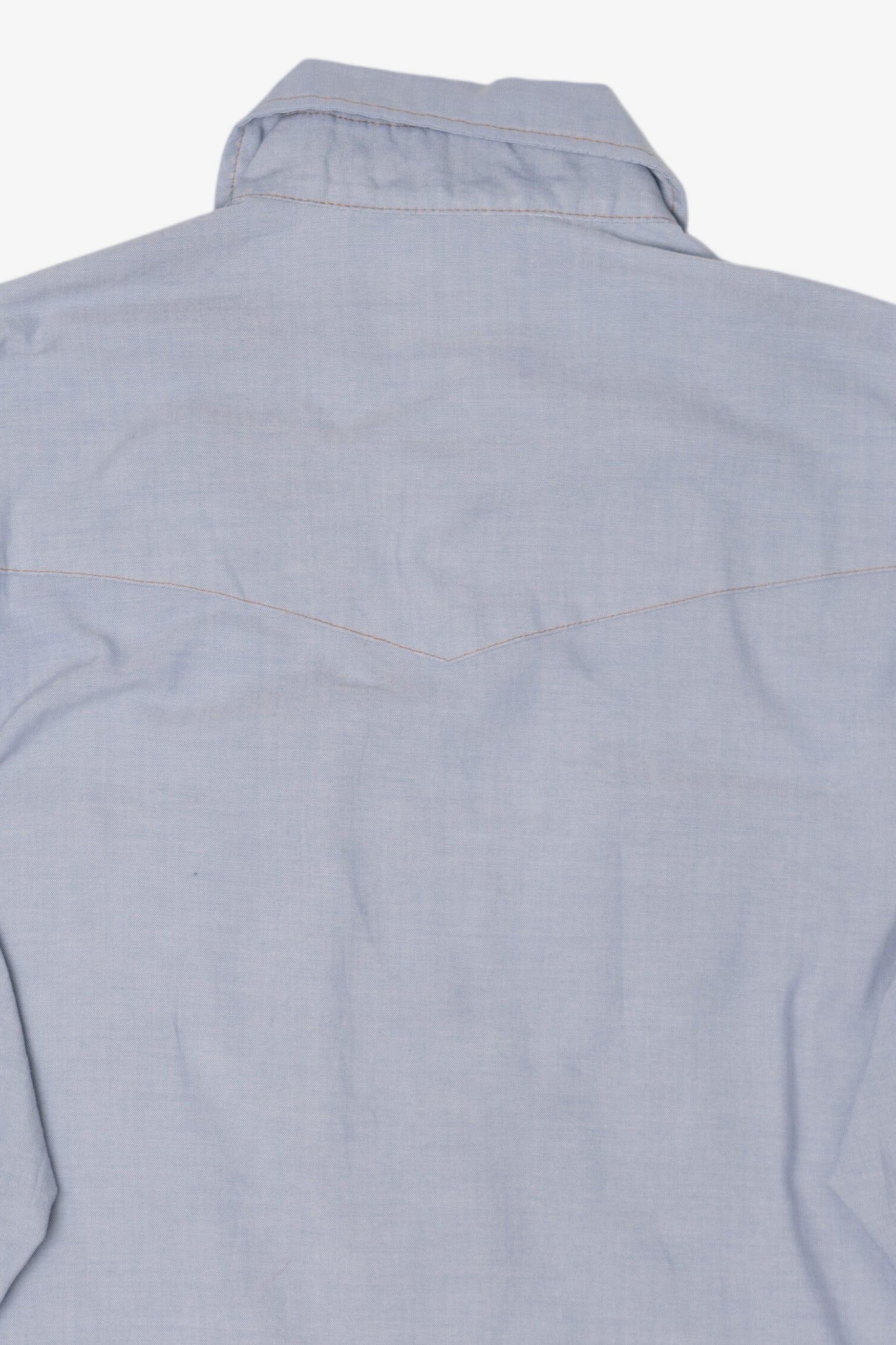 Vintage Light Blue Wrangler Western Cowboy Cut Snap Button Shirt (1990s)