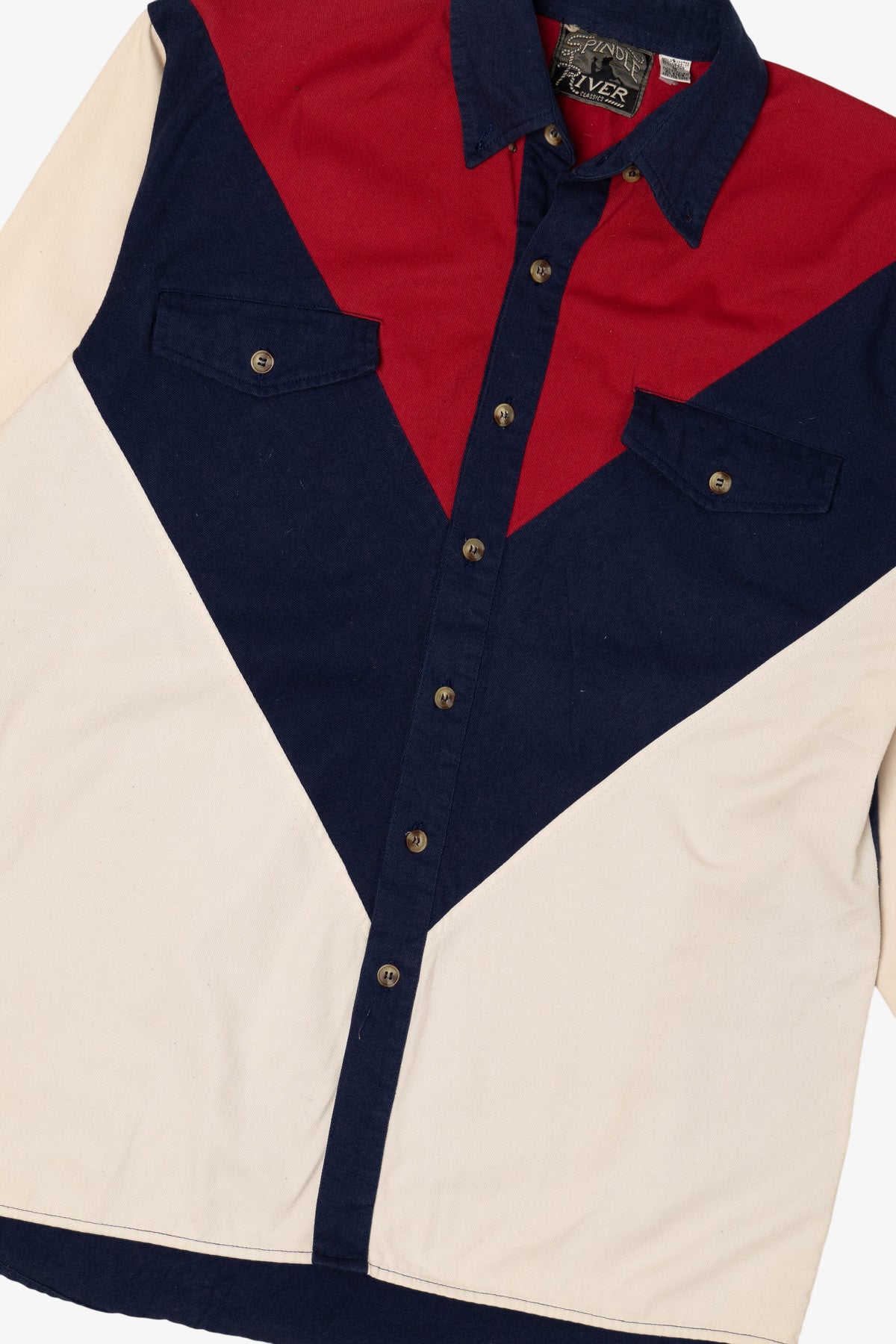 Vintage Spindle River Western Color Block Button Up Shirt (1990s)