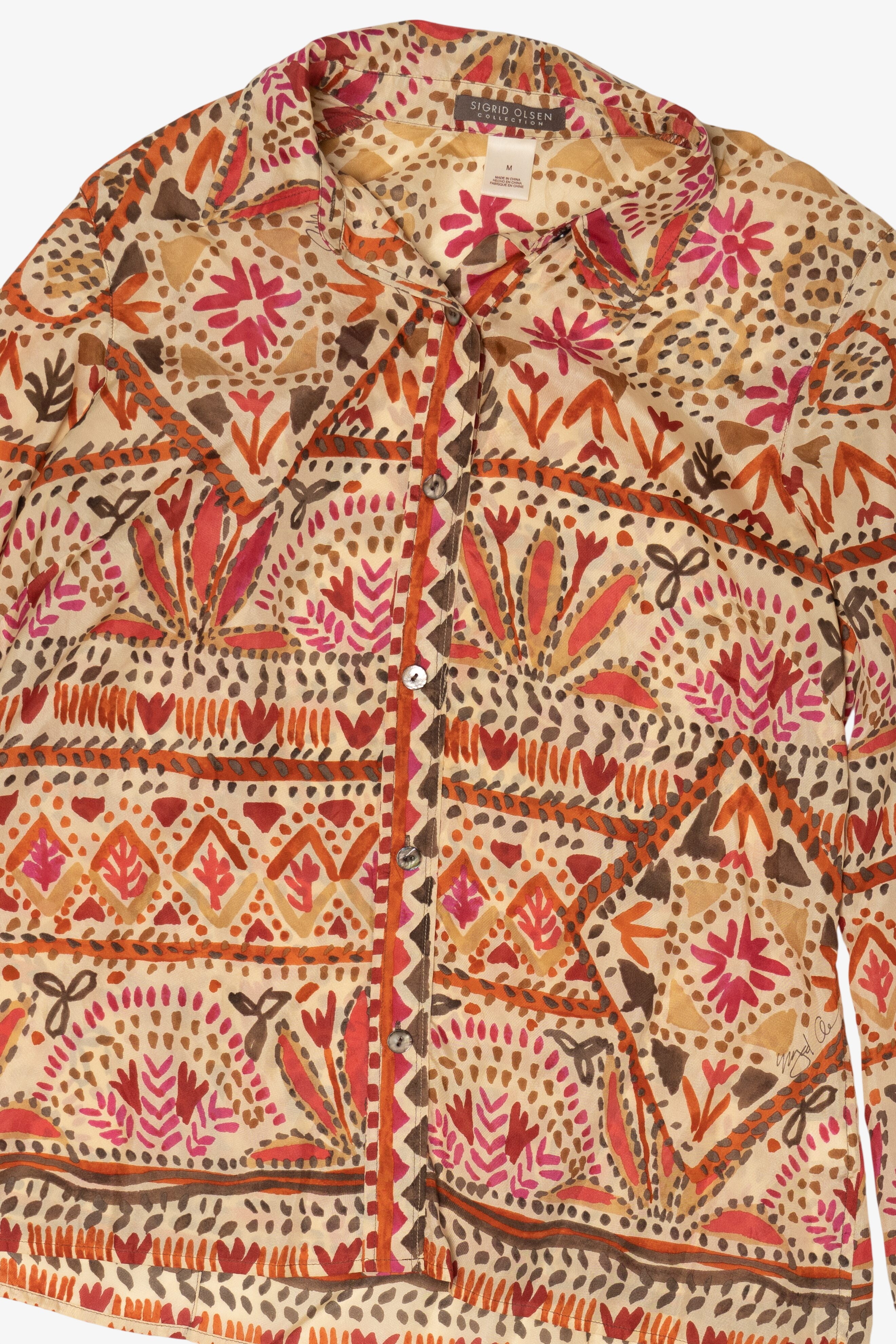 Vintage Sigrid Olsen Abstract Button Up Shirt (2000s)