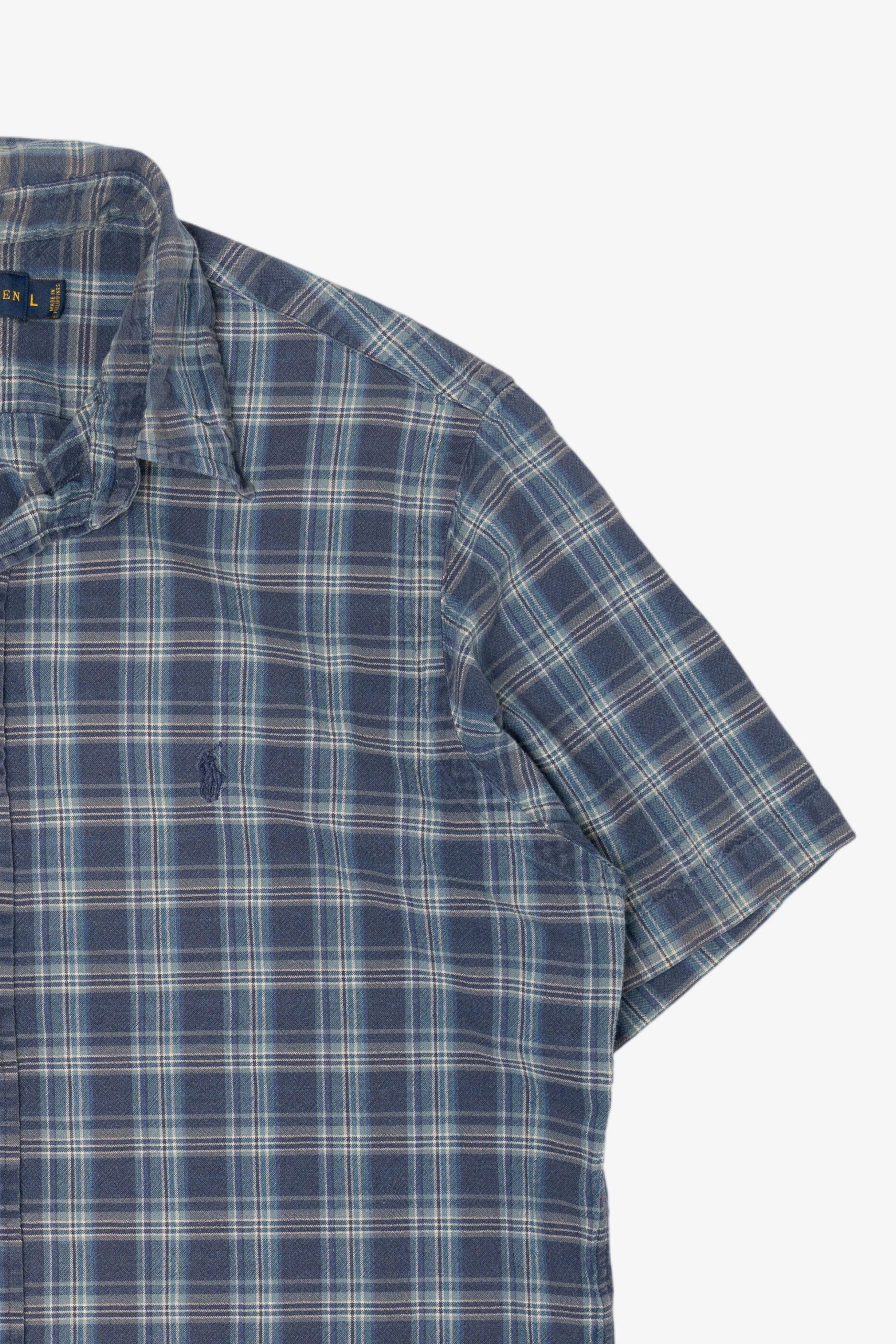 Vintage Navy Blue Plaid Ralph Lauren Button Up Shirt (2000s)