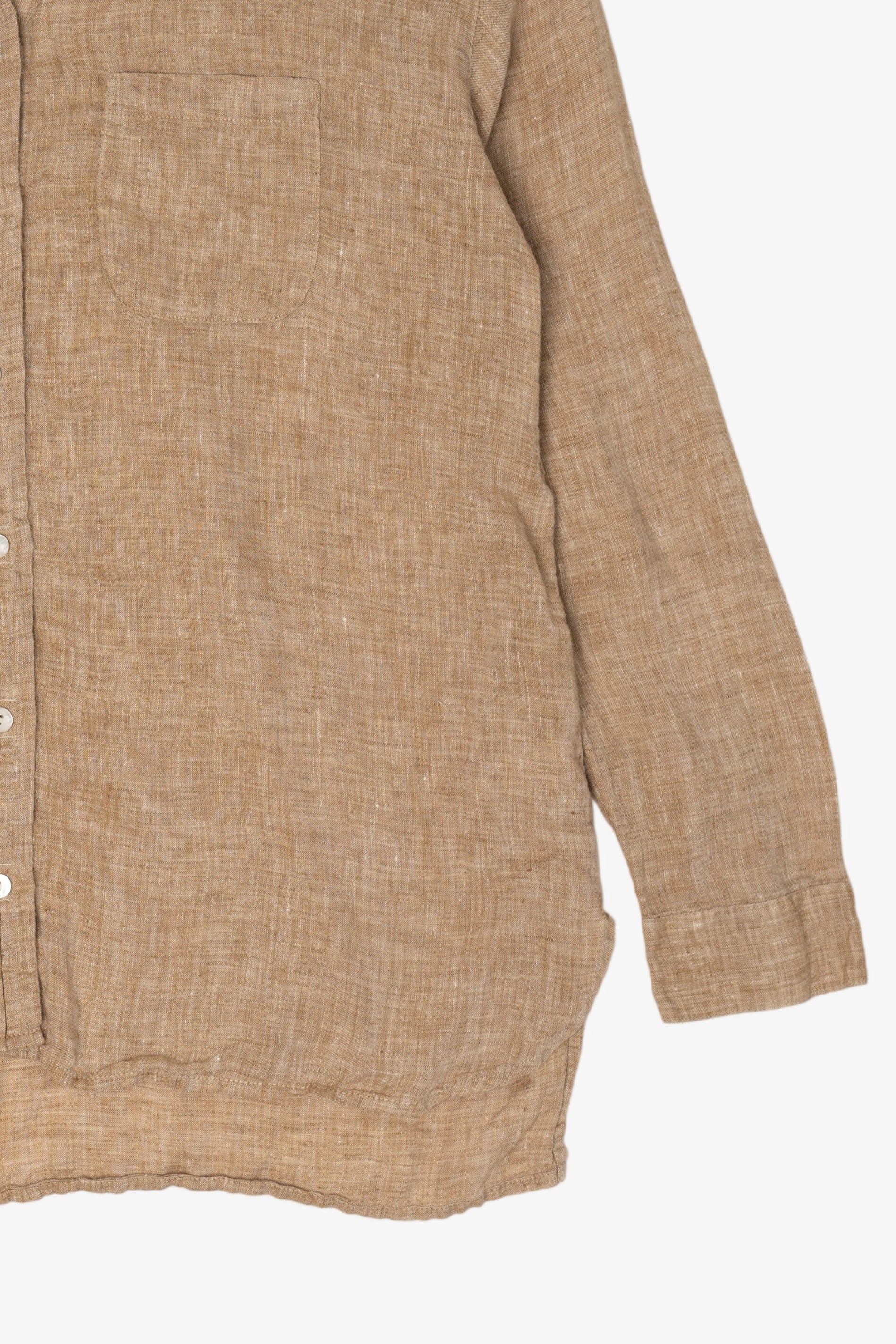 Light Brown J. Jill Vintage Linen Button Up Shirt (2010s)