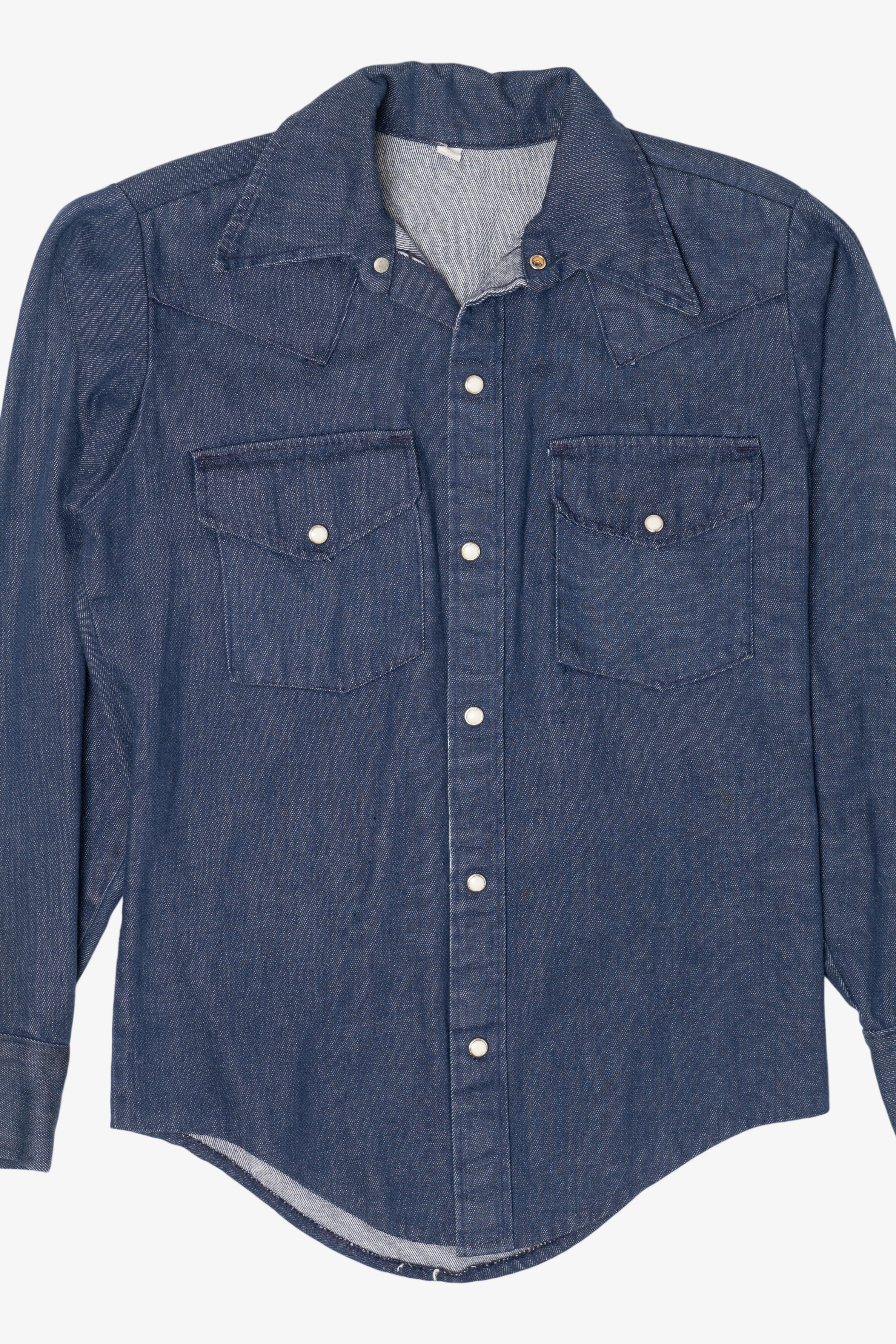 Vintage Blue Denim Button Up Shirt (1990s)