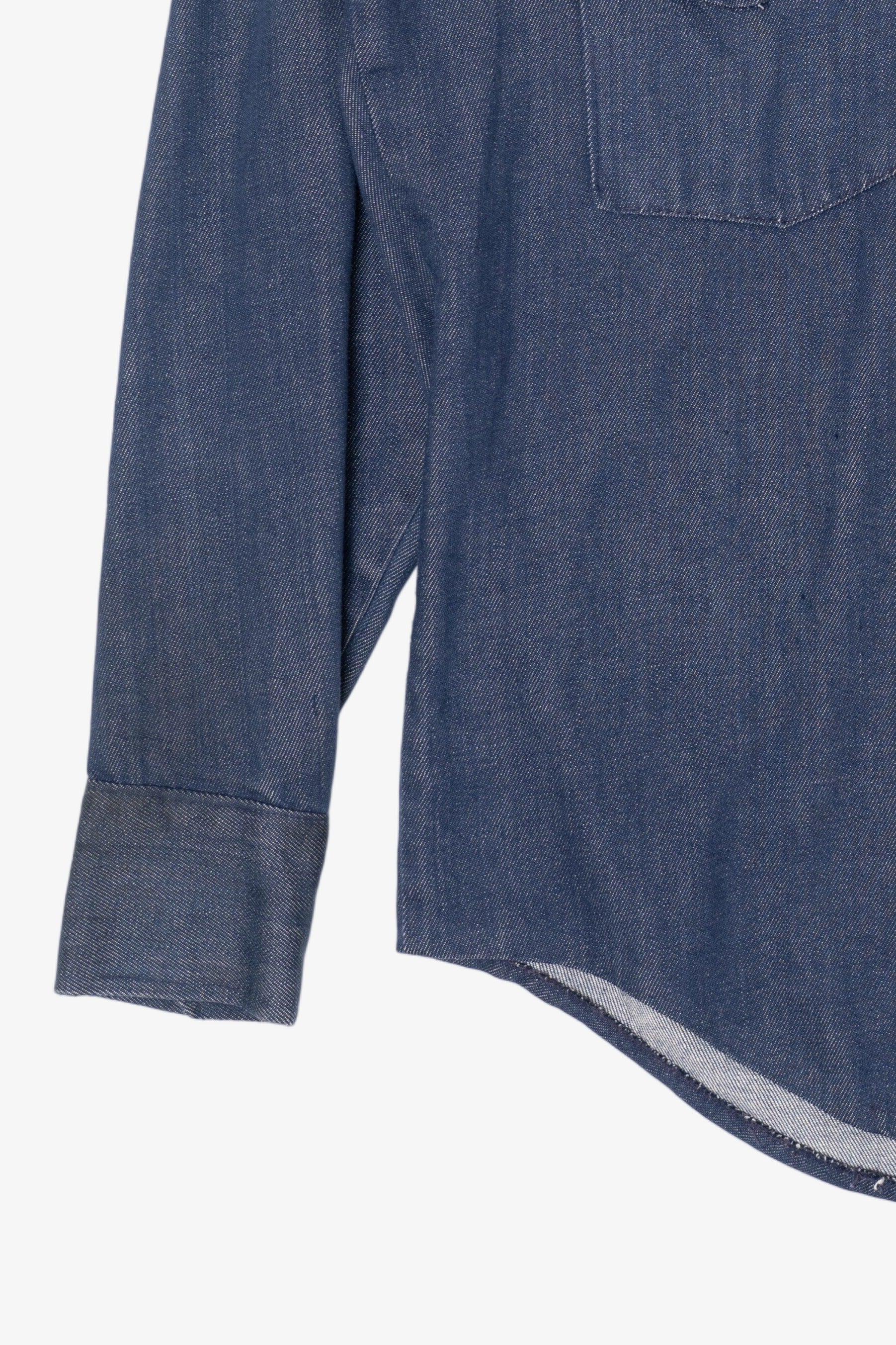 Vintage Blue Denim Button Up Shirt (1990s)