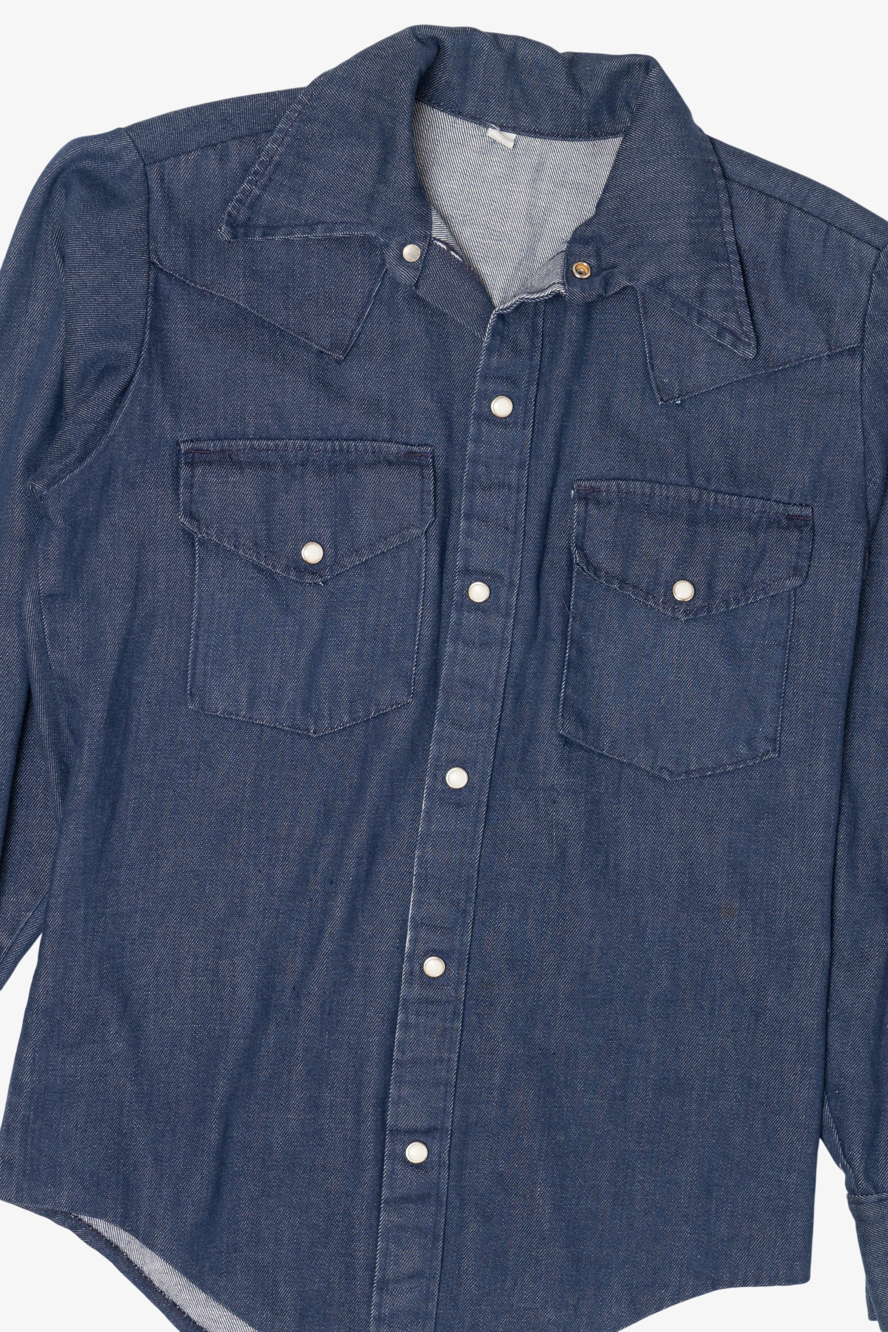 Vintage Blue Denim Button Up Shirt (1990s)