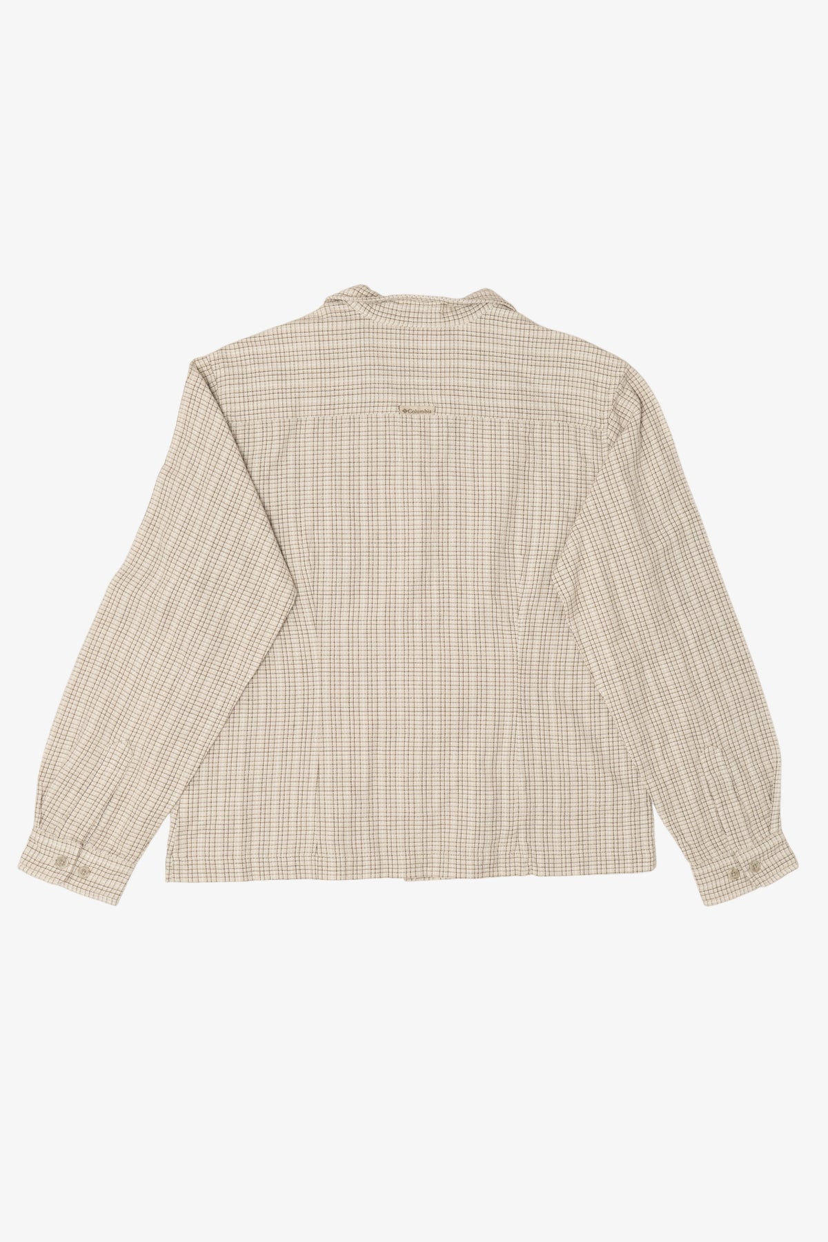 Vintage Beige Plaid Columbia Button Up Shirt (1990s)
