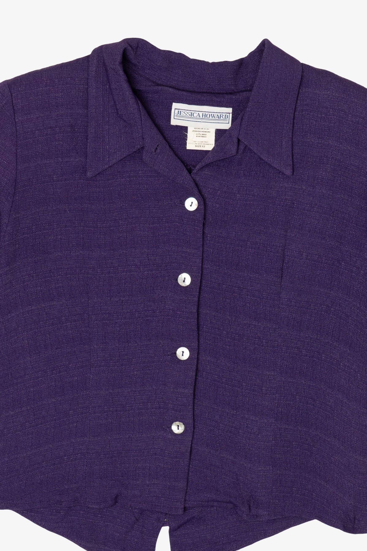 Vintage Purple Jessica Howard Button Up Shirt (1980s)