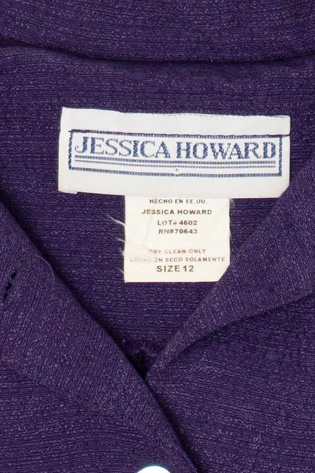 Vintage Purple Jessica Howard Button Up Shirt (1980s)
