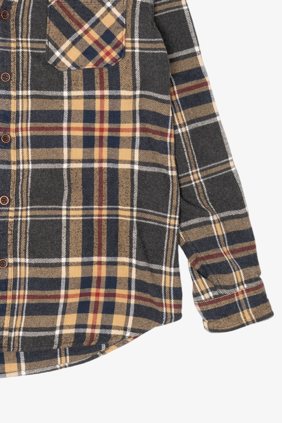 Vintage Brown Ruff Hewn Button Up Flannel Shirt (1990s)