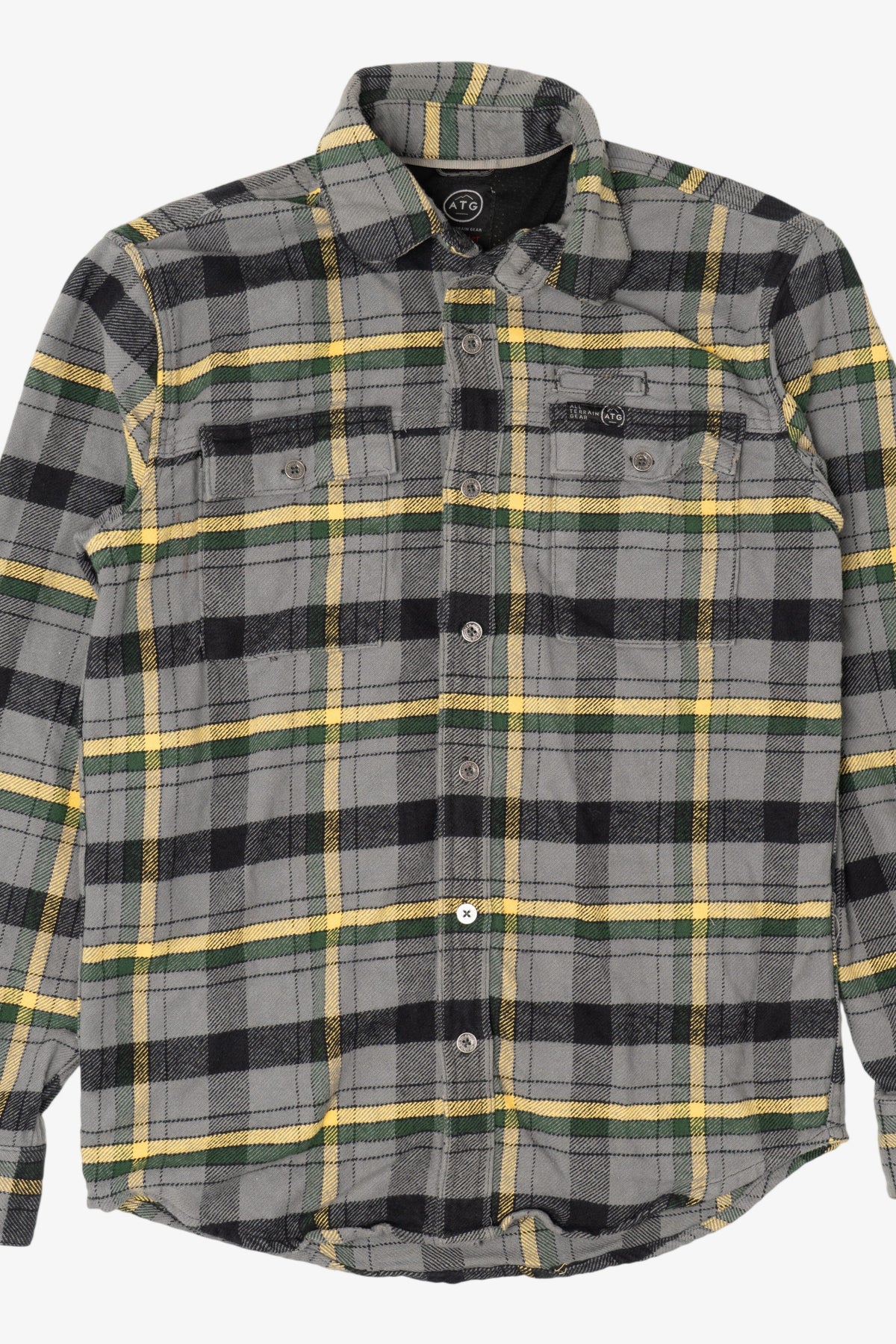 Gray Plaid Wrangler Button Up Flannel Shirt (2010s)