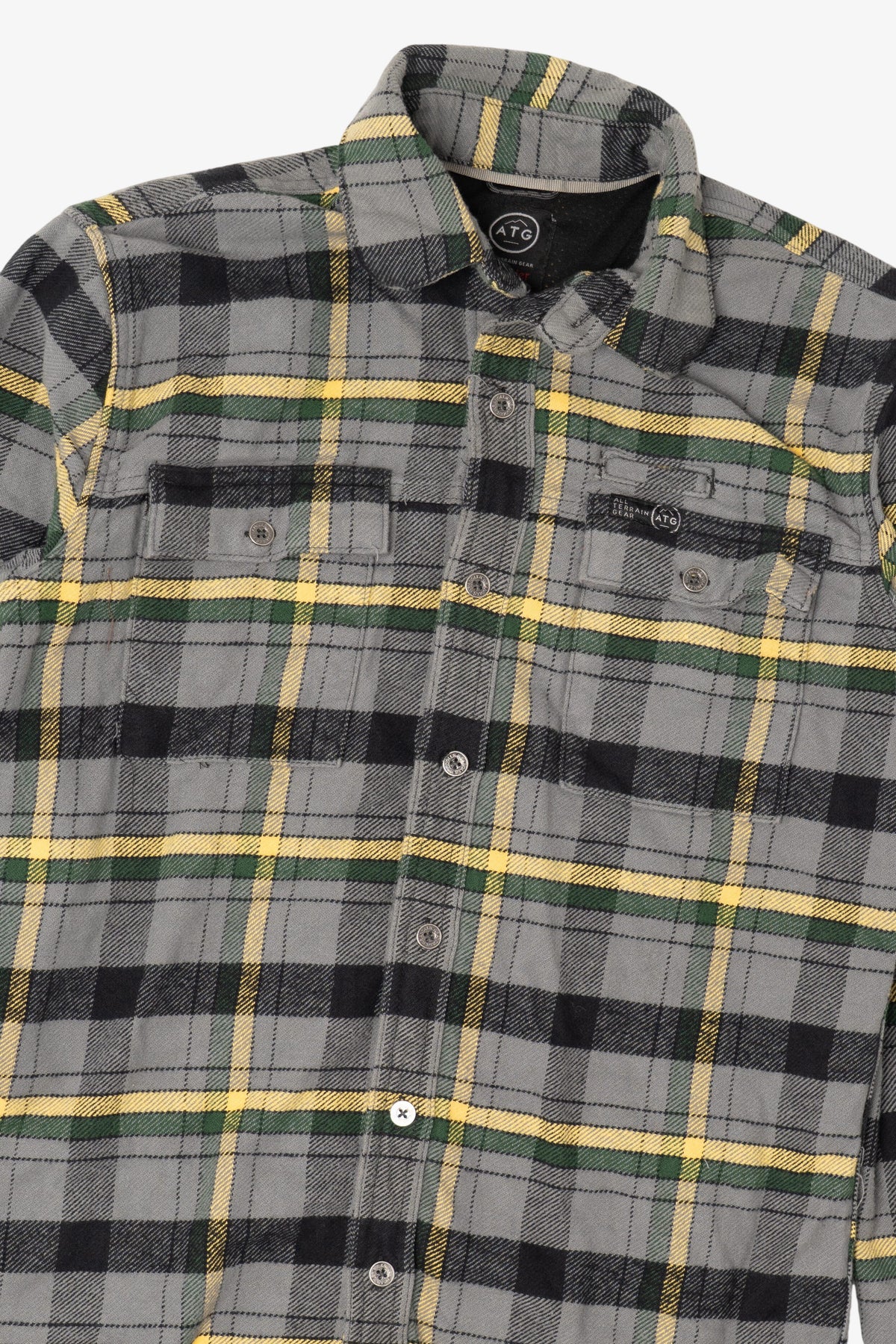 Gray Plaid Wrangler Button Up Flannel Shirt (2010s)