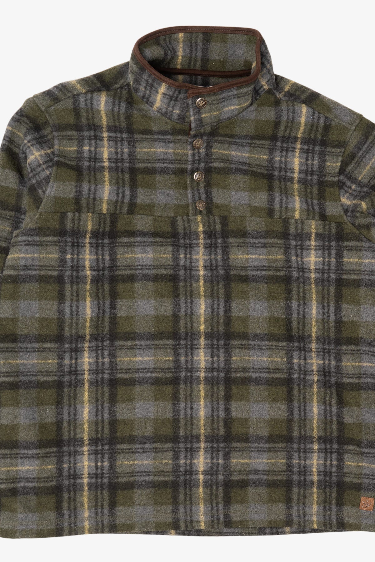 Olive John Wayne Vintage Plaid Flannel Pullover (2010s)