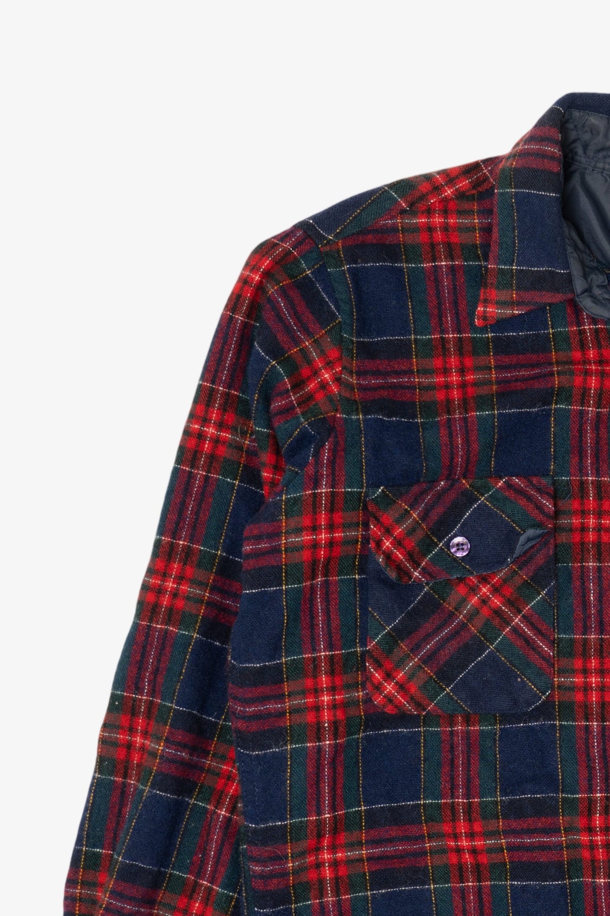 Vintage Navy Blue And Red Plaid Canvasback Button Up Flannel Shirt (1980s)