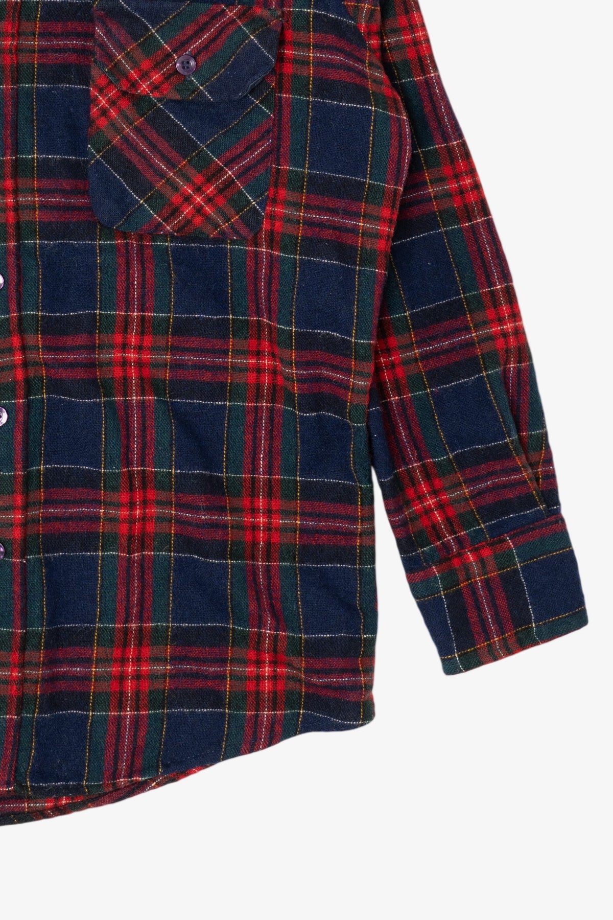 Vintage Navy Blue And Red Plaid Canvasback Button Up Flannel Shirt (1980s)