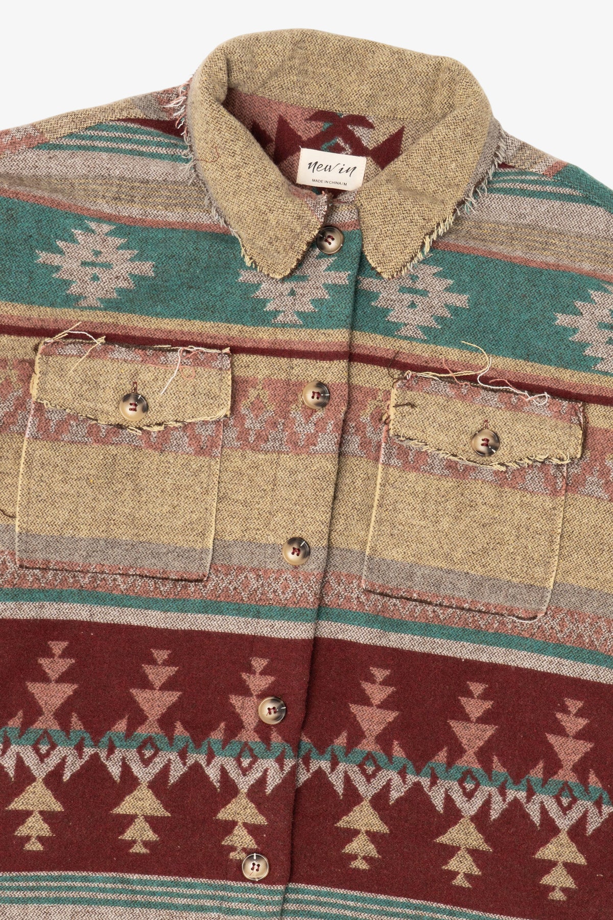 New In Aztec Southwestern Pattern Button Up Jacket (2020s)