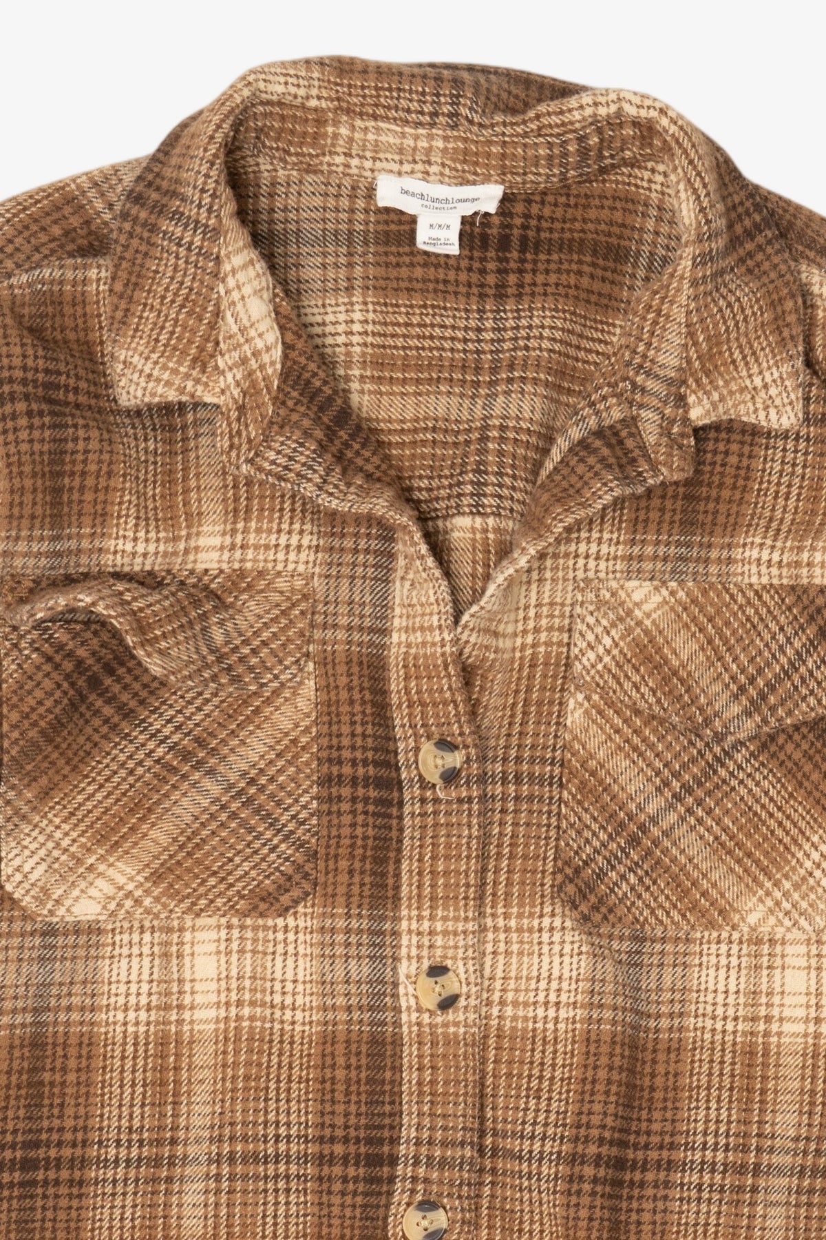 Brown Plaid Beachlunch Lounge Button Up Shirt (2010s)