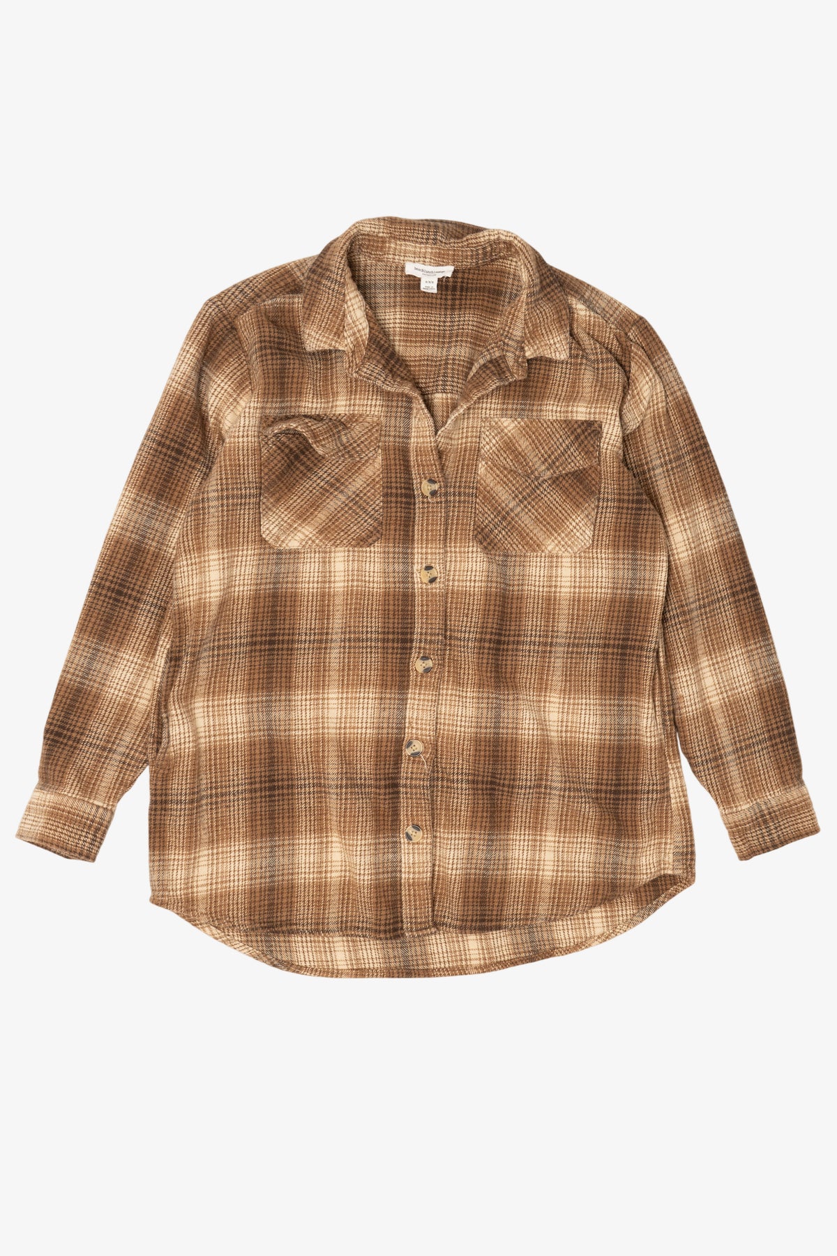 Brown Plaid Beachlunch Lounge Button Up Shirt (2010s)
