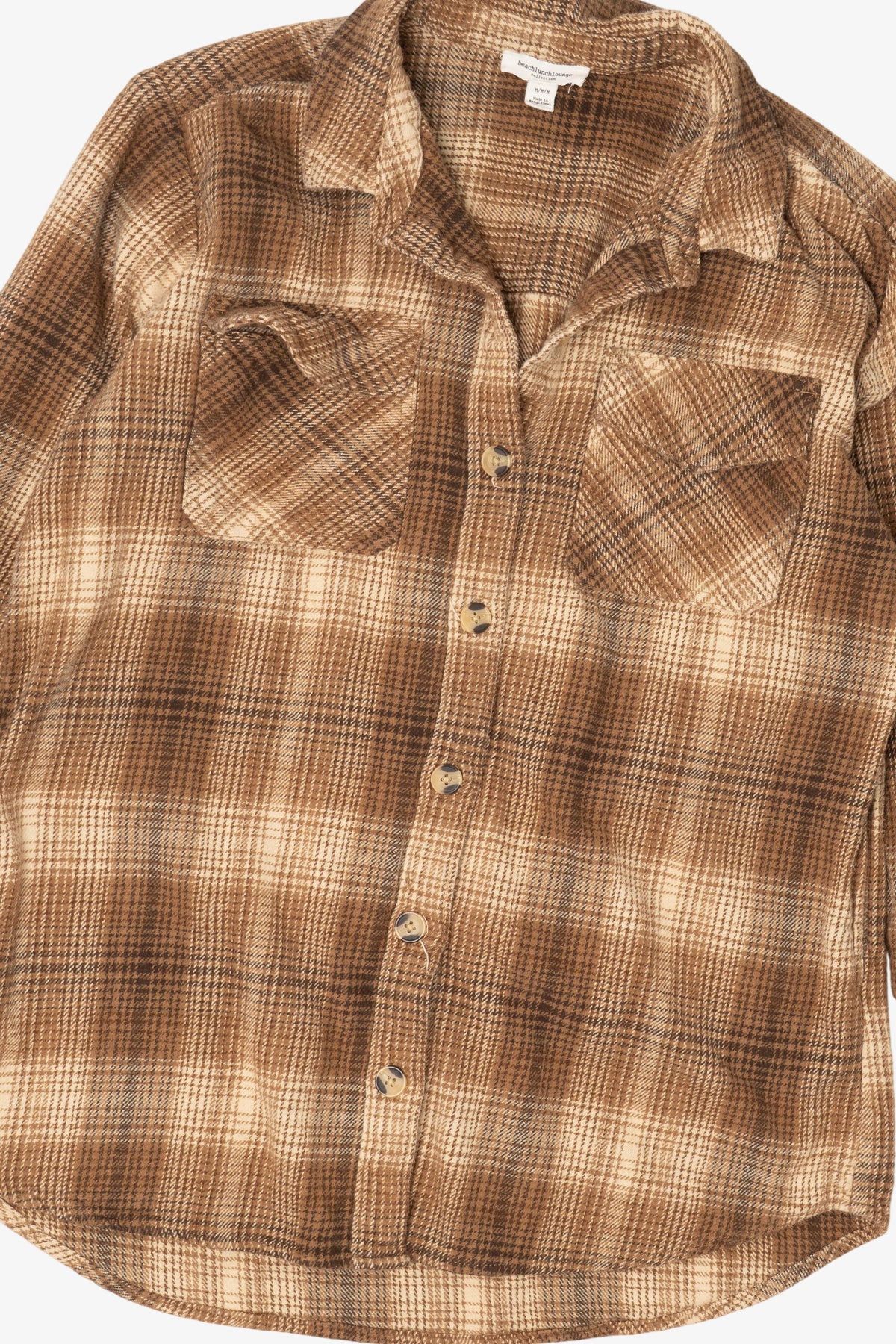 Brown Plaid Beachlunch Lounge Button Up Shirt (2010s)