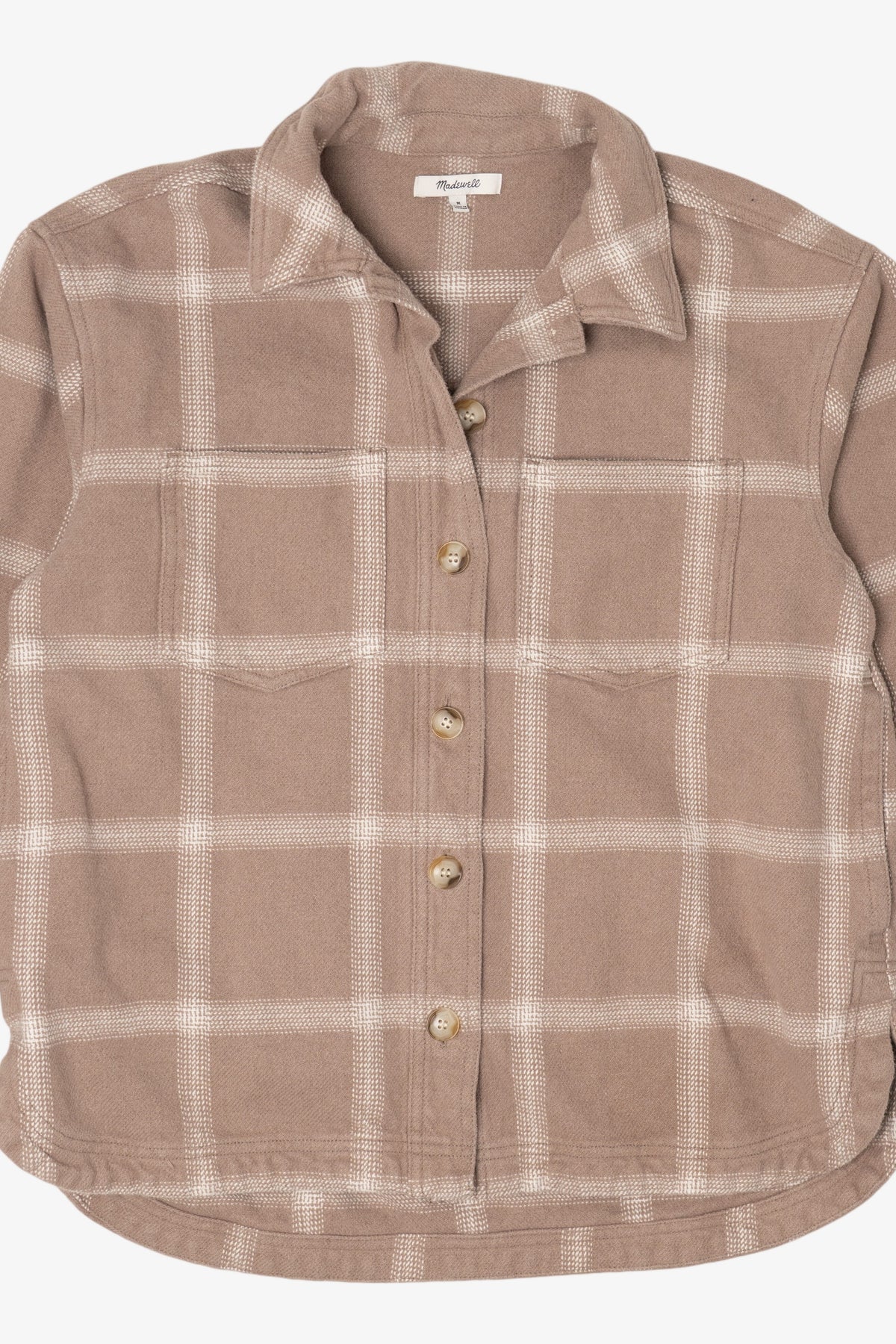 Beige Plaid Madswell Button Up Shirt (2020s)