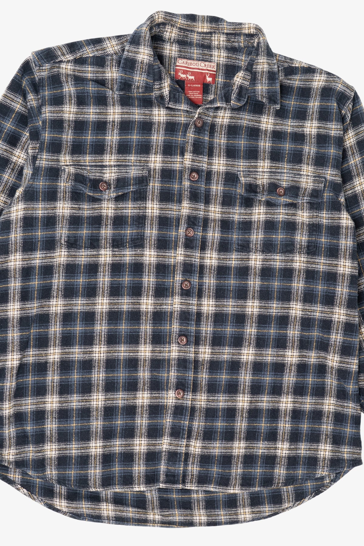 Vintage Navy Blue Caribou Creek Button Up Shirt (1990s)