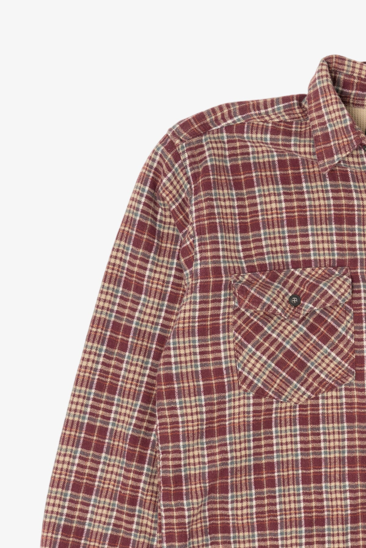 Burgundy Plaid Riggs Workwear Button Up Shirt (2000s)