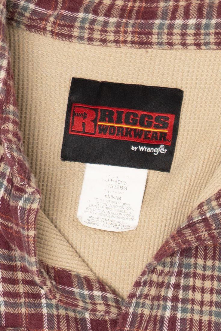 Burgundy Plaid Riggs Workwear Button Up Shirt (2000s)