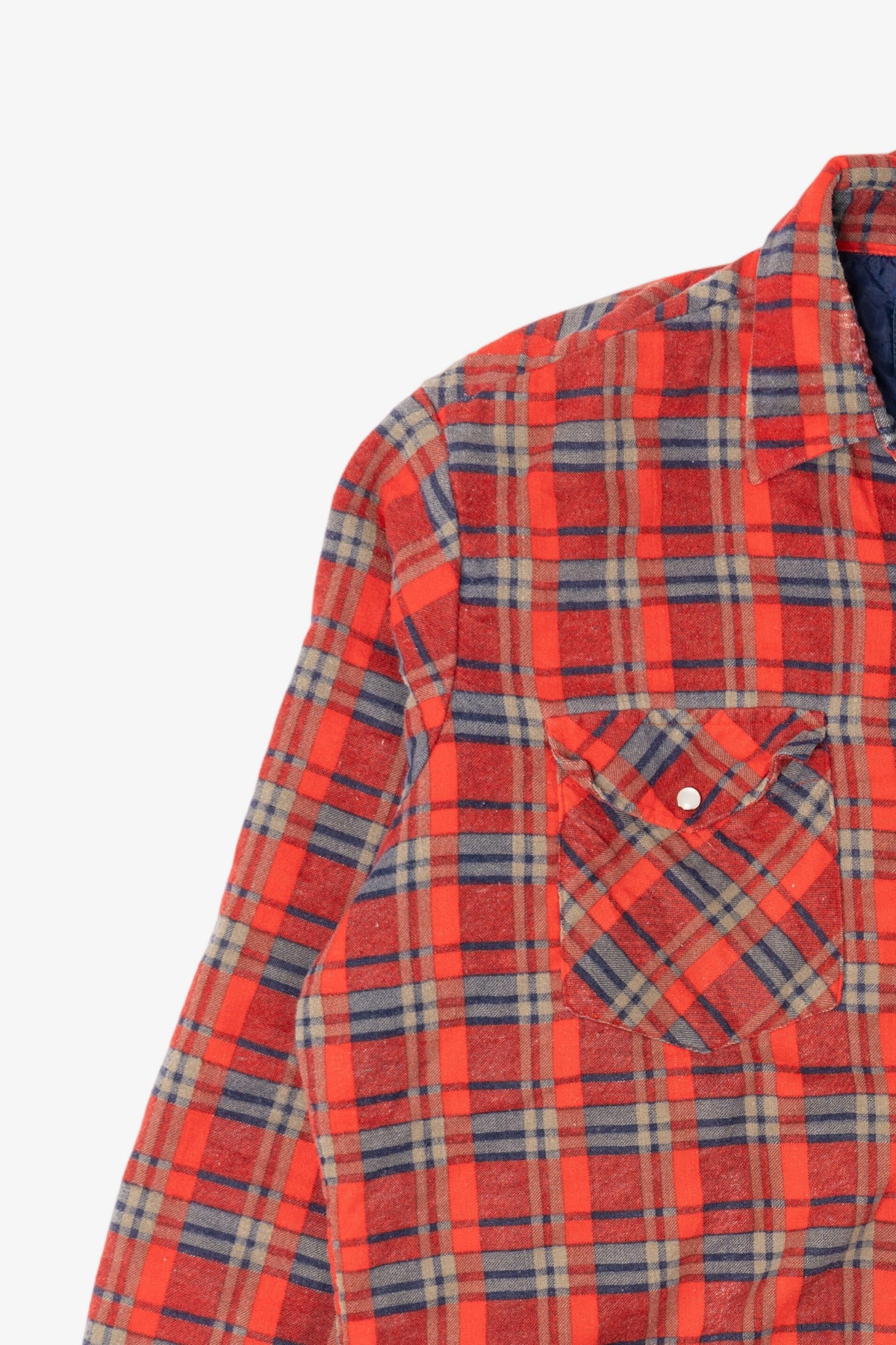 Vintage Distressed Red Plaid Williams Bay Quilt Lined Flannel Shirt (1990s)