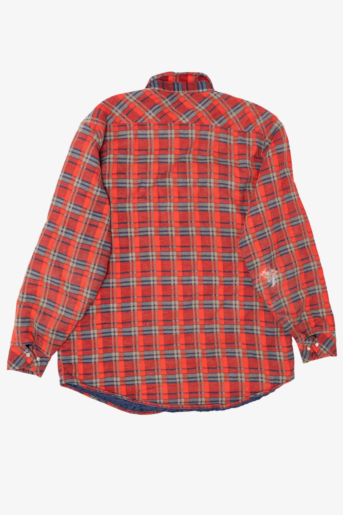 Vintage Distressed Red Plaid Williams Bay Quilt Lined Flannel Shirt (1990s)
