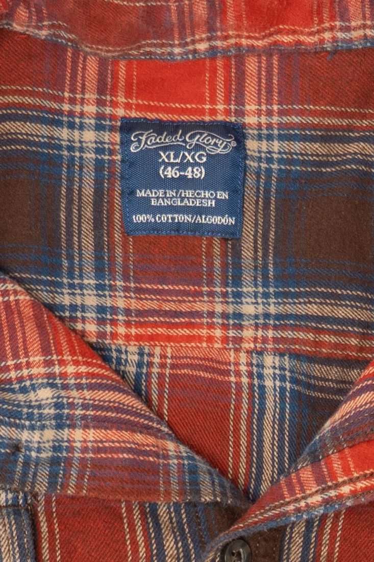 Vintage Red Plaid Faded Glory Button Up Shirt (2000s)