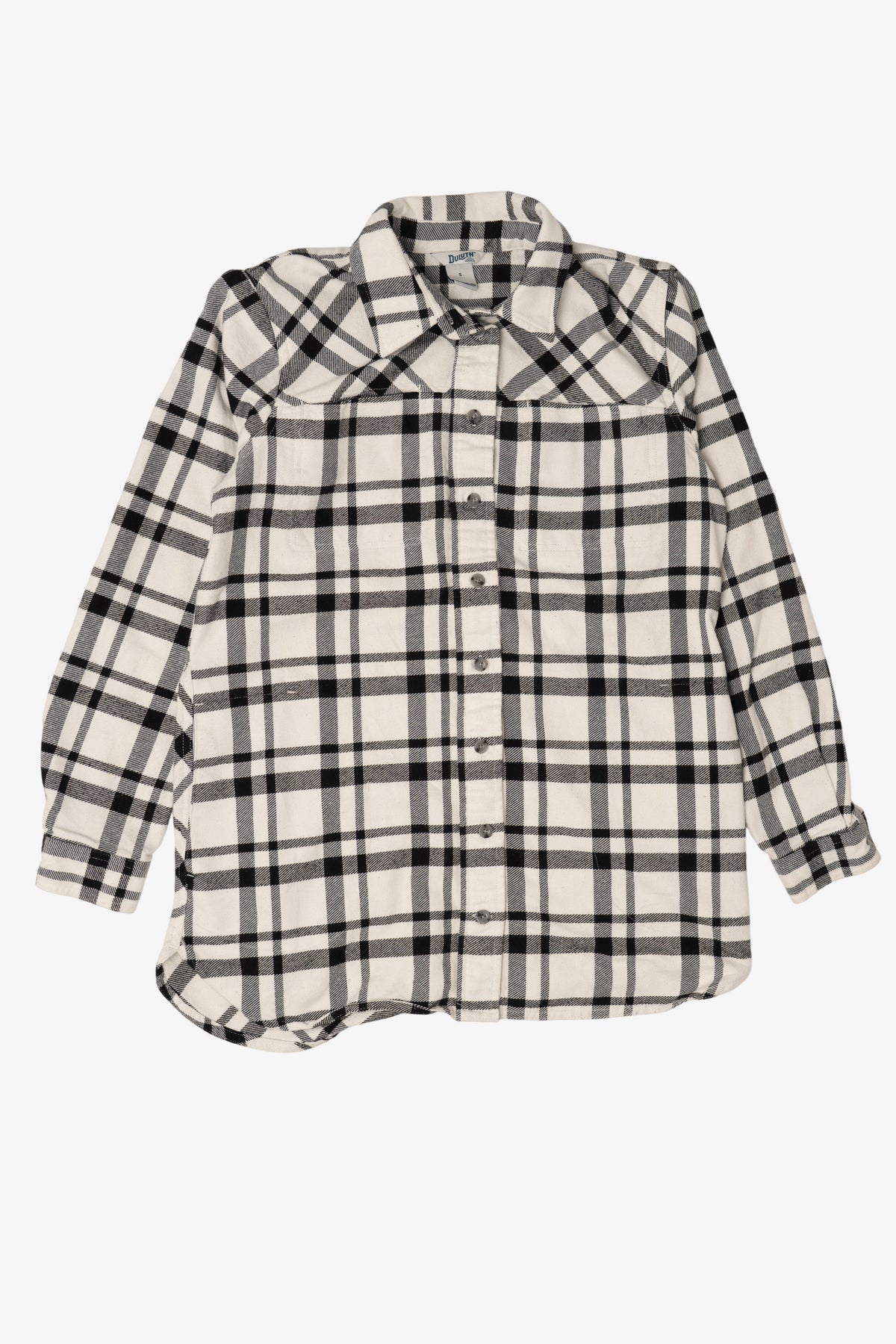 Black And White Plaid Duluth Trading Co. Button Up Shirt (2010s)