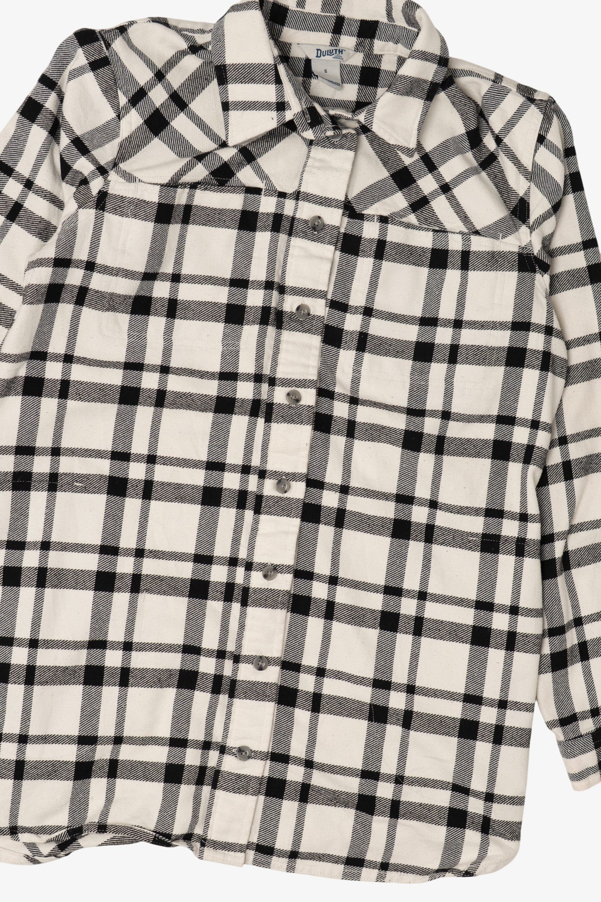 Black And White Plaid Duluth Trading Co. Button Up Shirt (2010s)