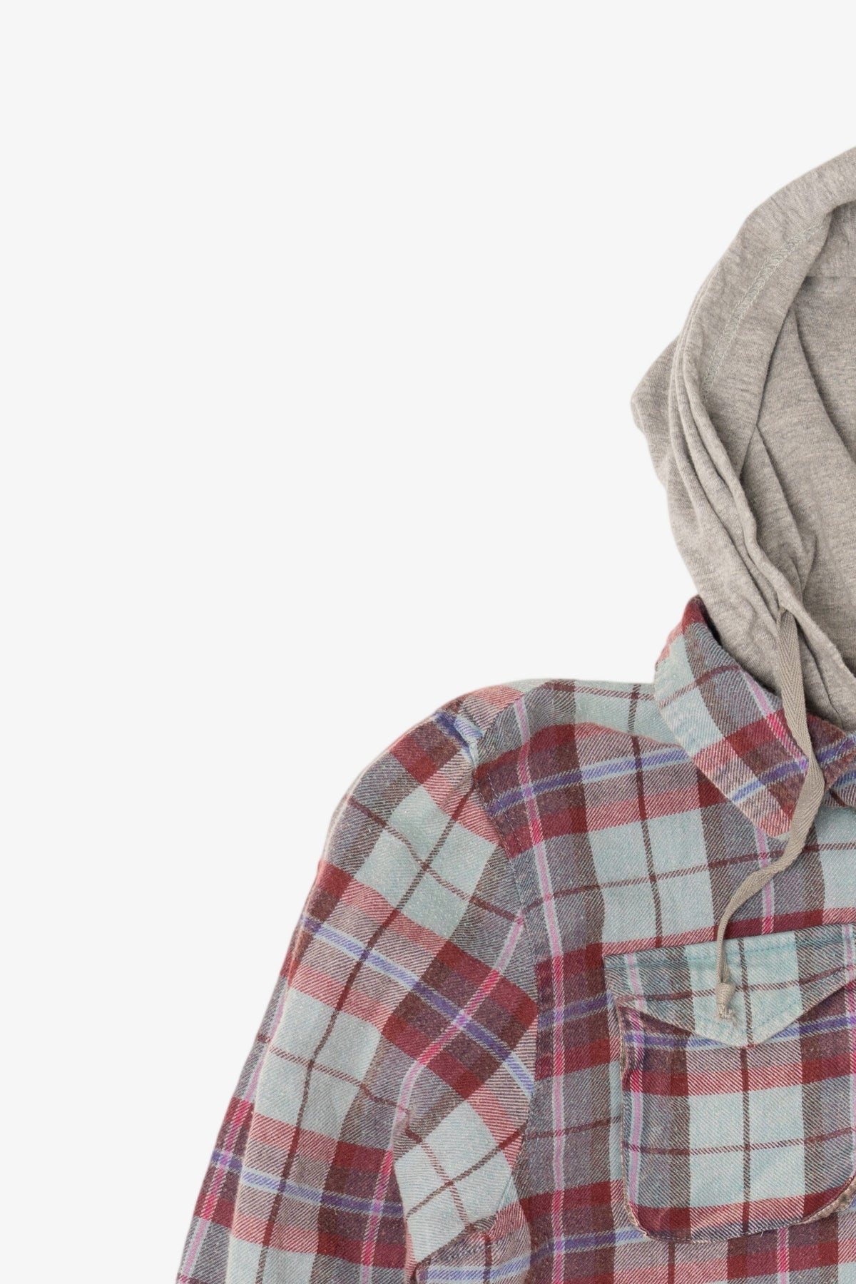 Red Plaid Buffalo David Bitton Hooded Button Up Shirt (2010s)