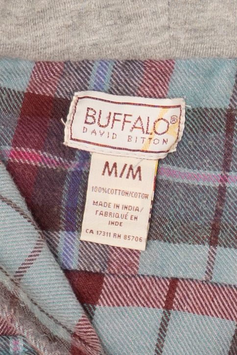Red Plaid Buffalo David Bitton Hooded Button Up Shirt (2010s)