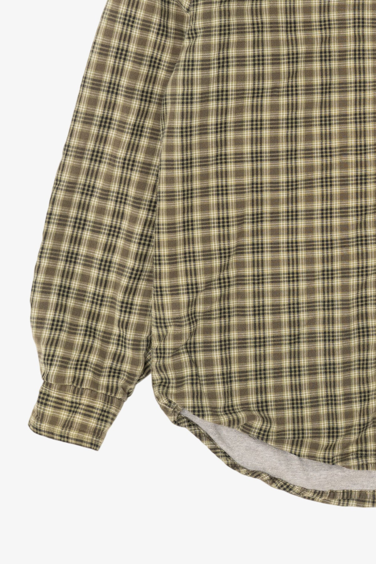 Vintage Olive Plaid Faded Glory Blanket Lined Button Up Shirt (2000s)