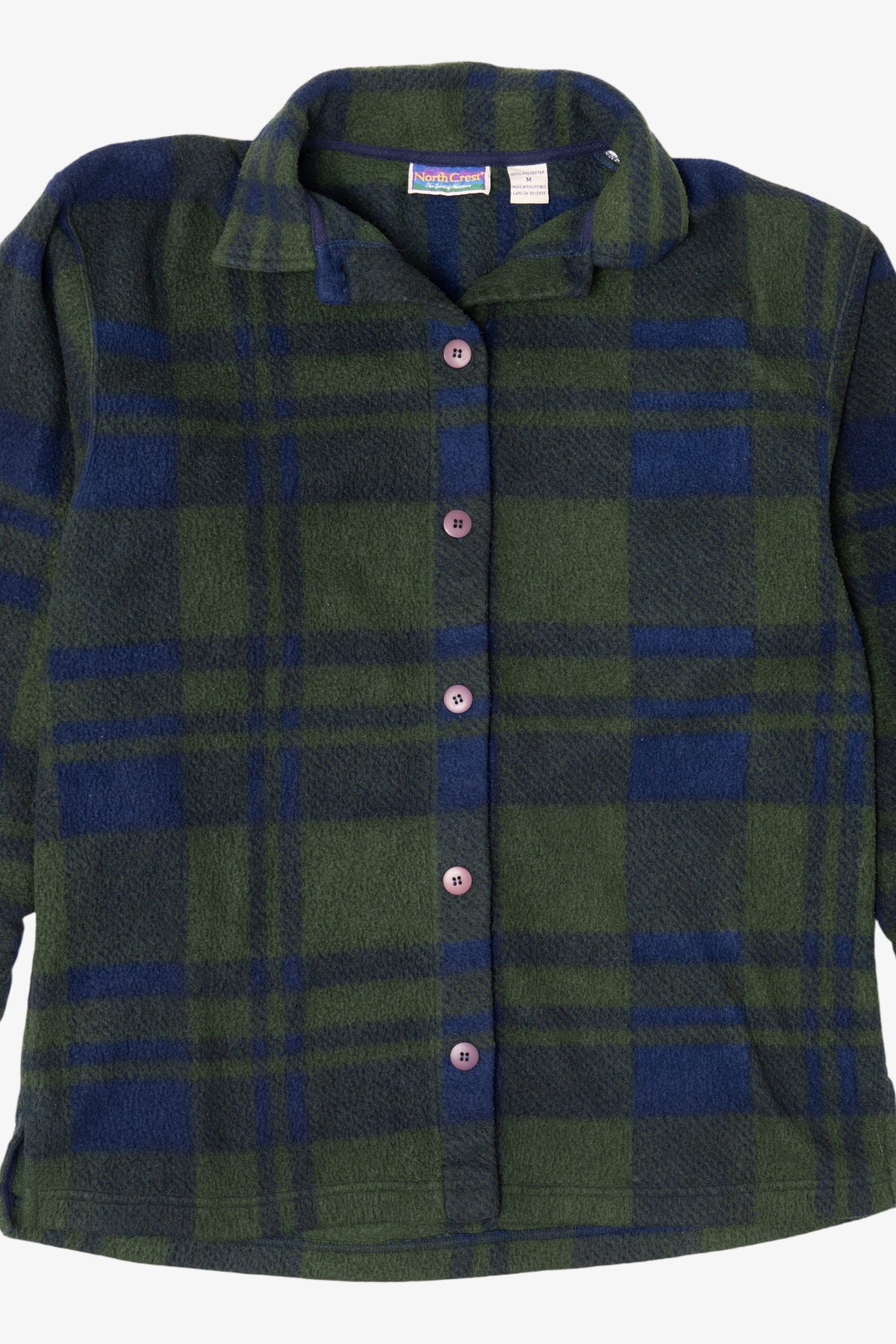 Vintage Plaid Fleece Dark Green Northcrest Button Up Shirt (1990s)