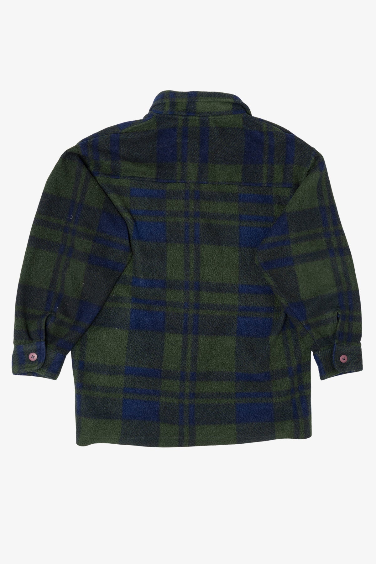 Vintage Plaid Fleece Dark Green Northcrest Button Up Shirt (1990s)