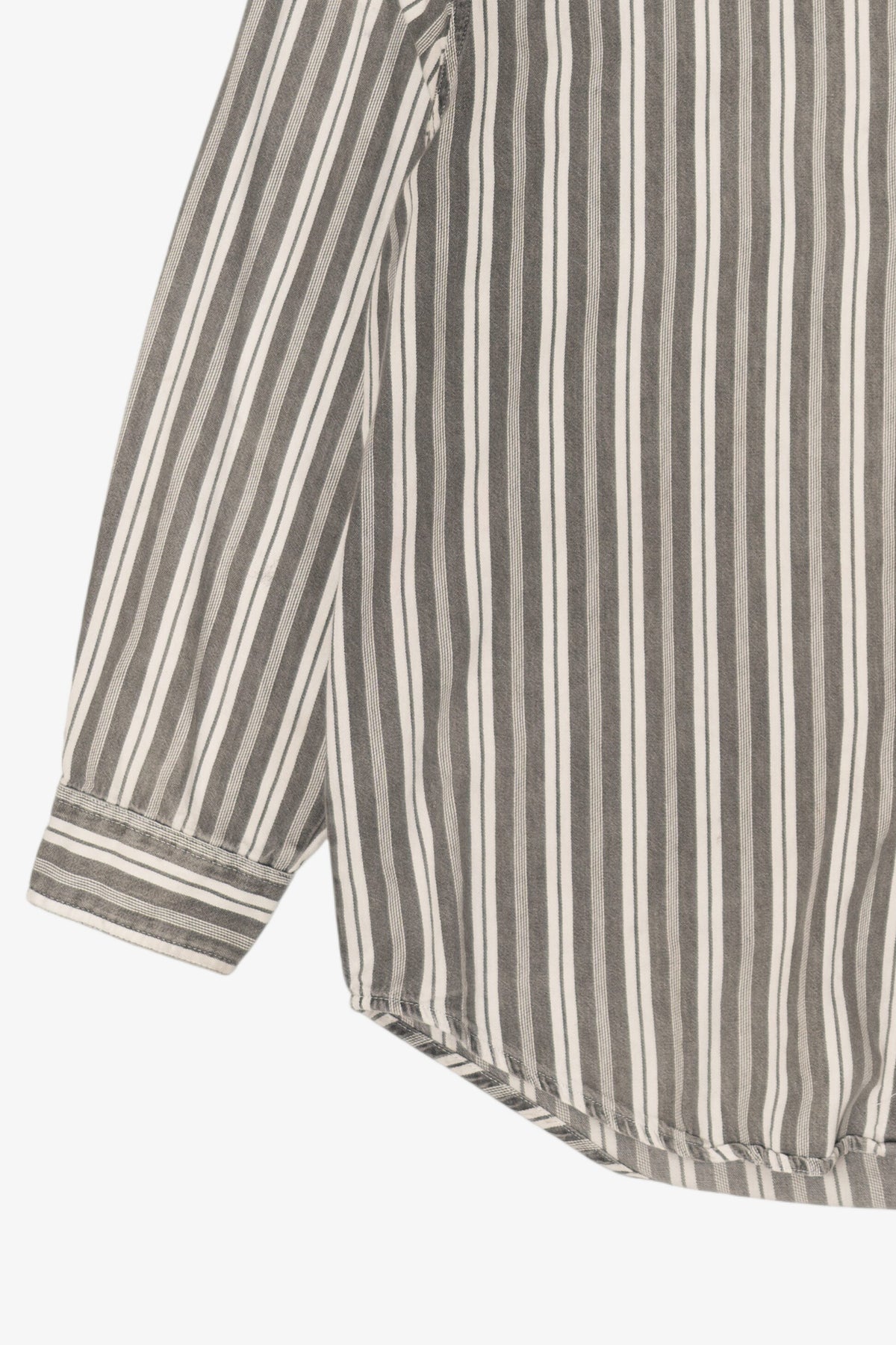 Vintage Gray Striped Basic Editions Button Up Shirt (1990s)
