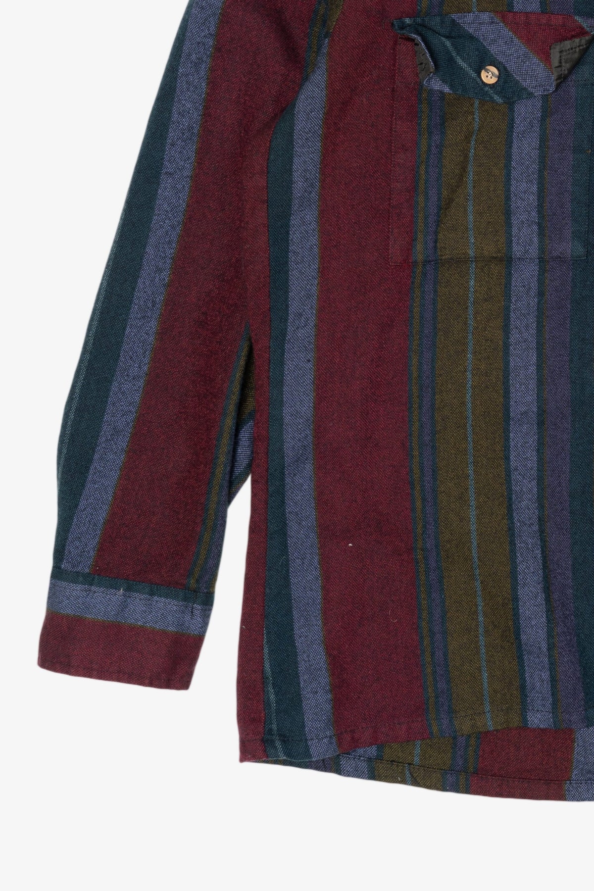 Vintage Burgundy Striped Backpacker Outdoors Button Up Shirt (1980s)