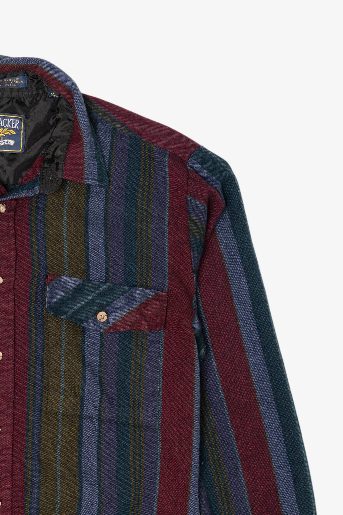 Vintage Burgundy Striped Backpacker Outdoors Button Up Shirt (1980s)