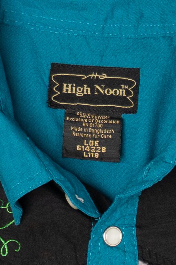 Vintage Turquoise High Noon Western Button Up Shirt (1990s)