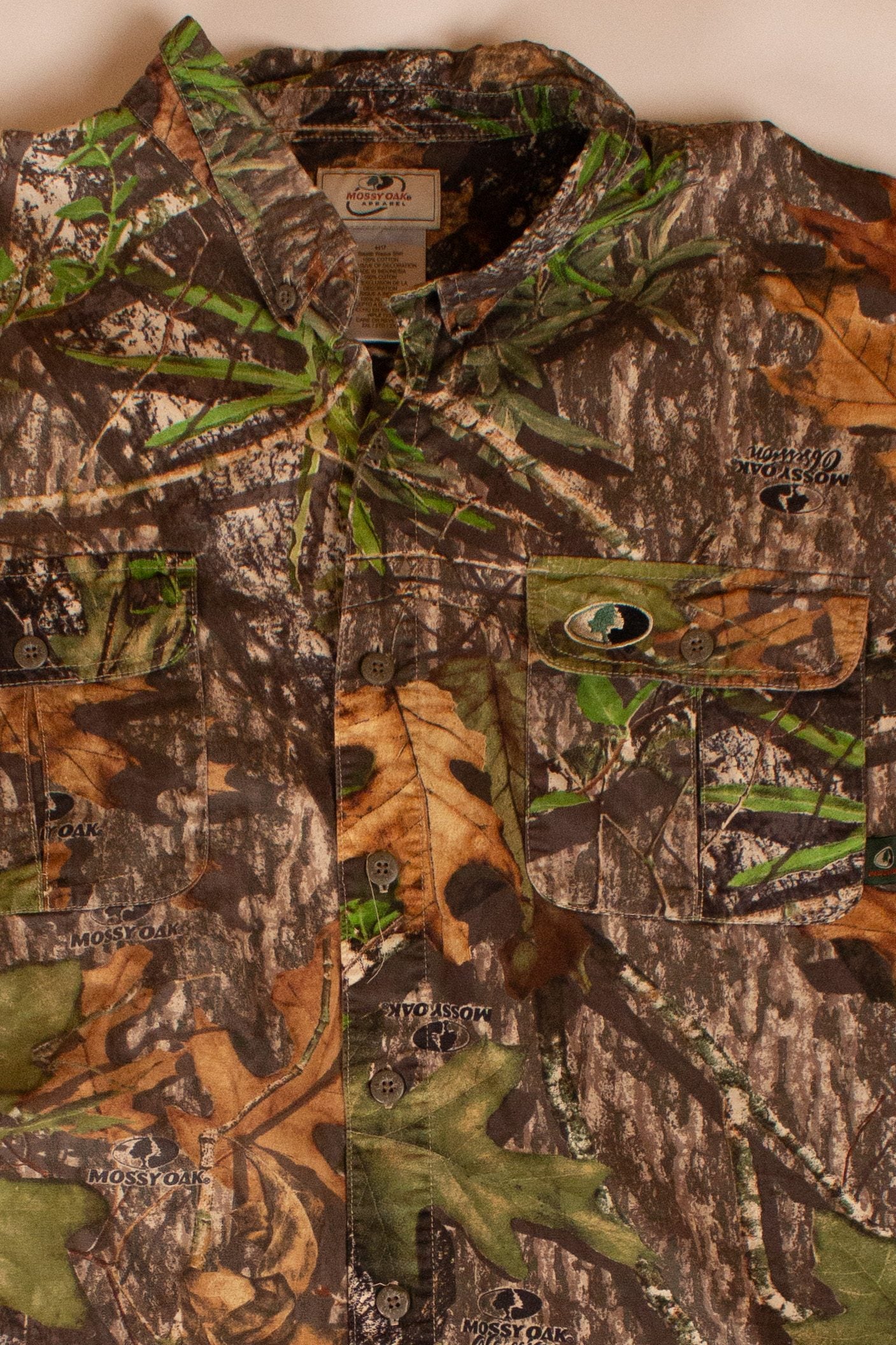 Dark Green Mossy Oak Camo Button Up (2000s)