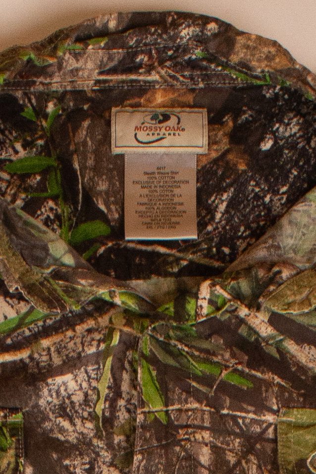 Dark Green Mossy Oak Camo Button Up (2000s)