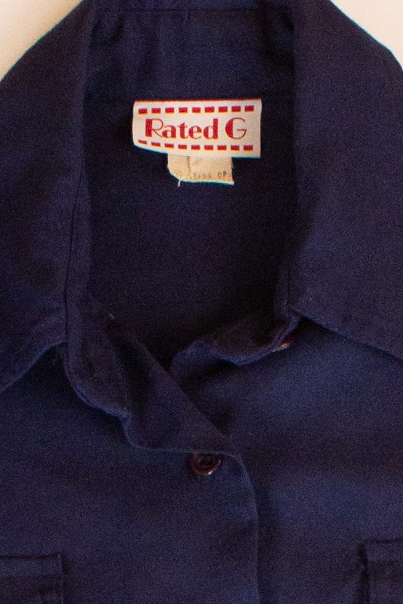 Vintage Navy Blue Leisure Button Up (1970s)